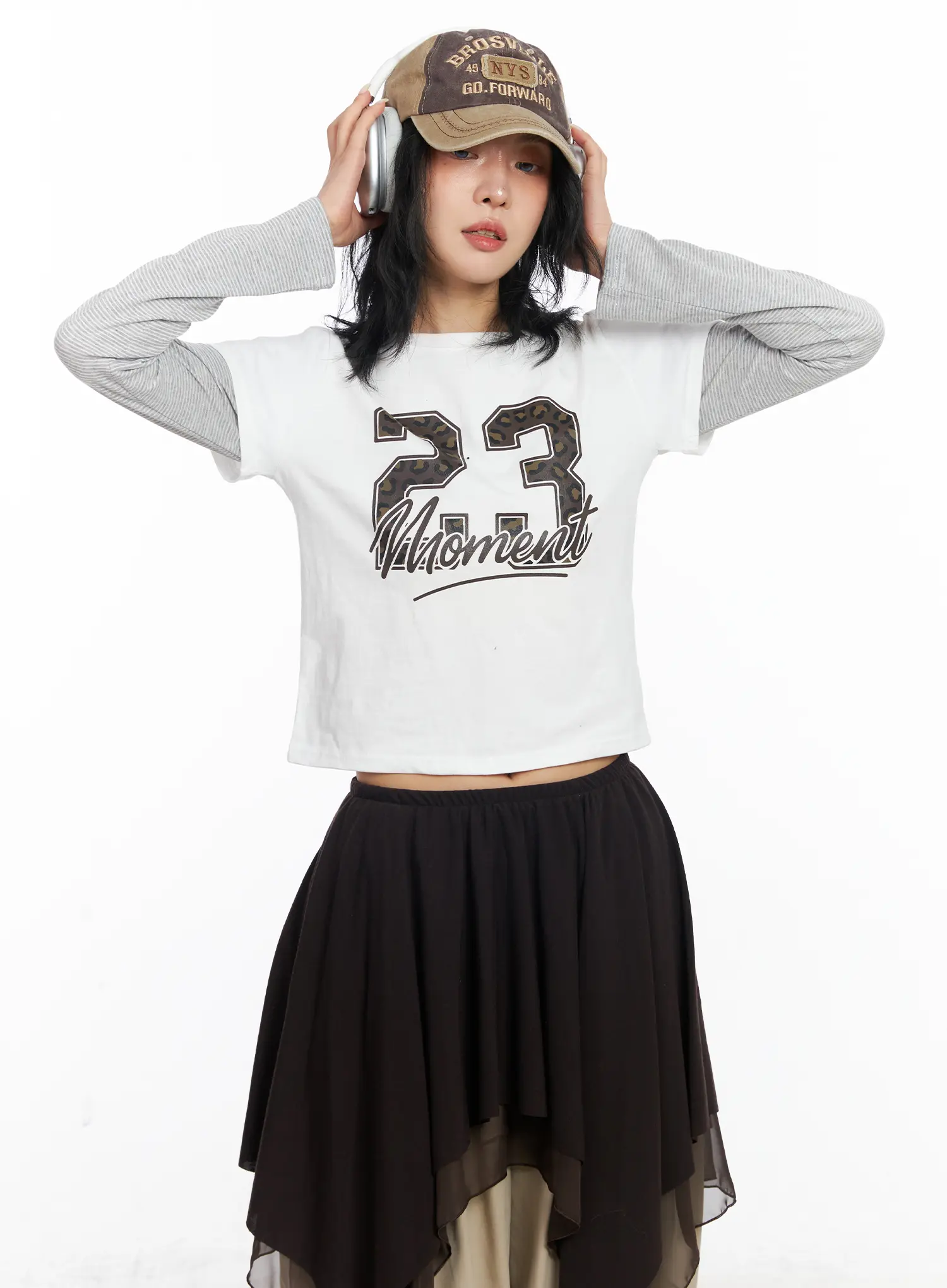 23 Graphic Layered Long Sleeve Top CJ523