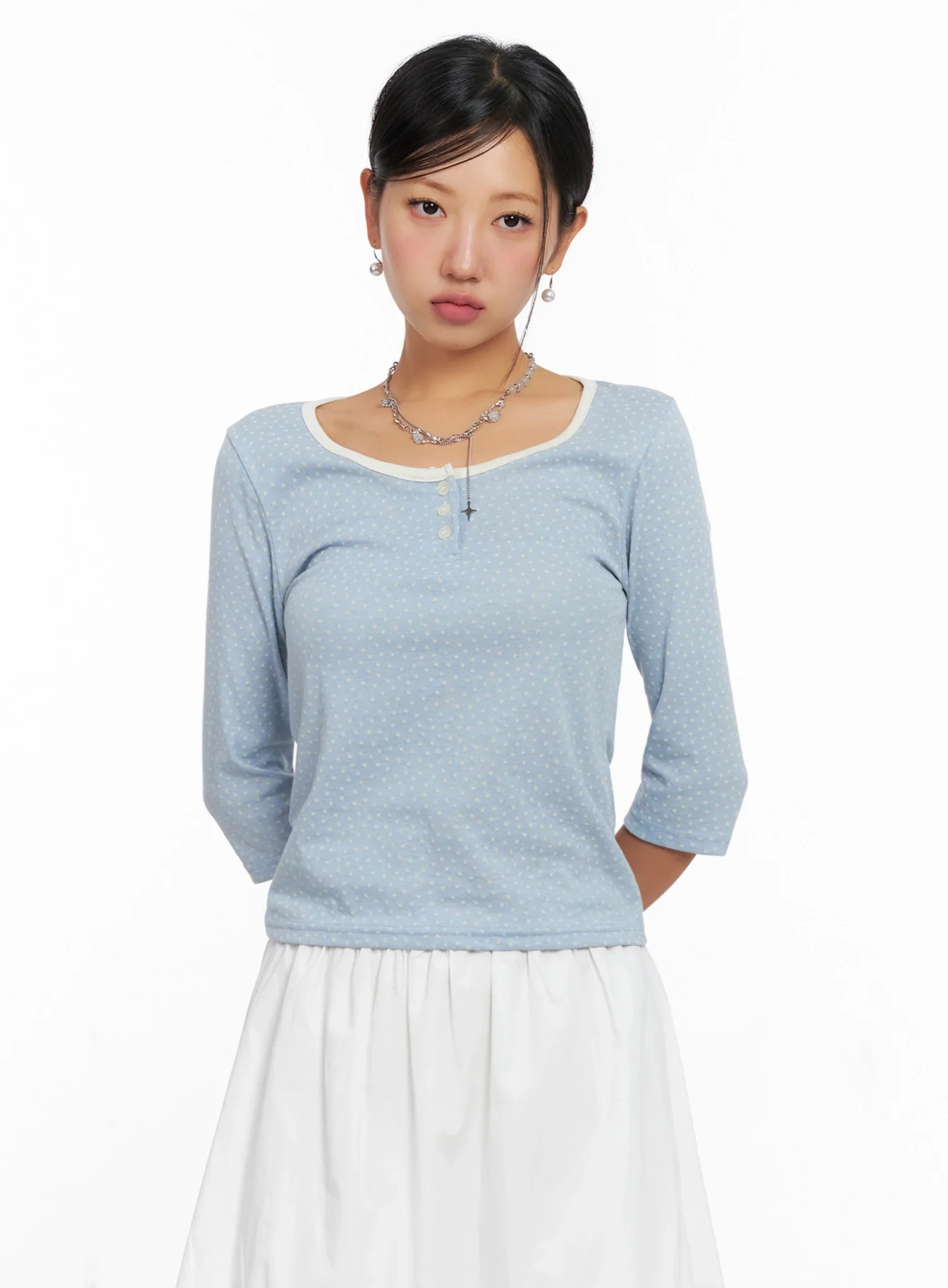3/4 Sleeve Round Neck Tee IG527 - Image 4