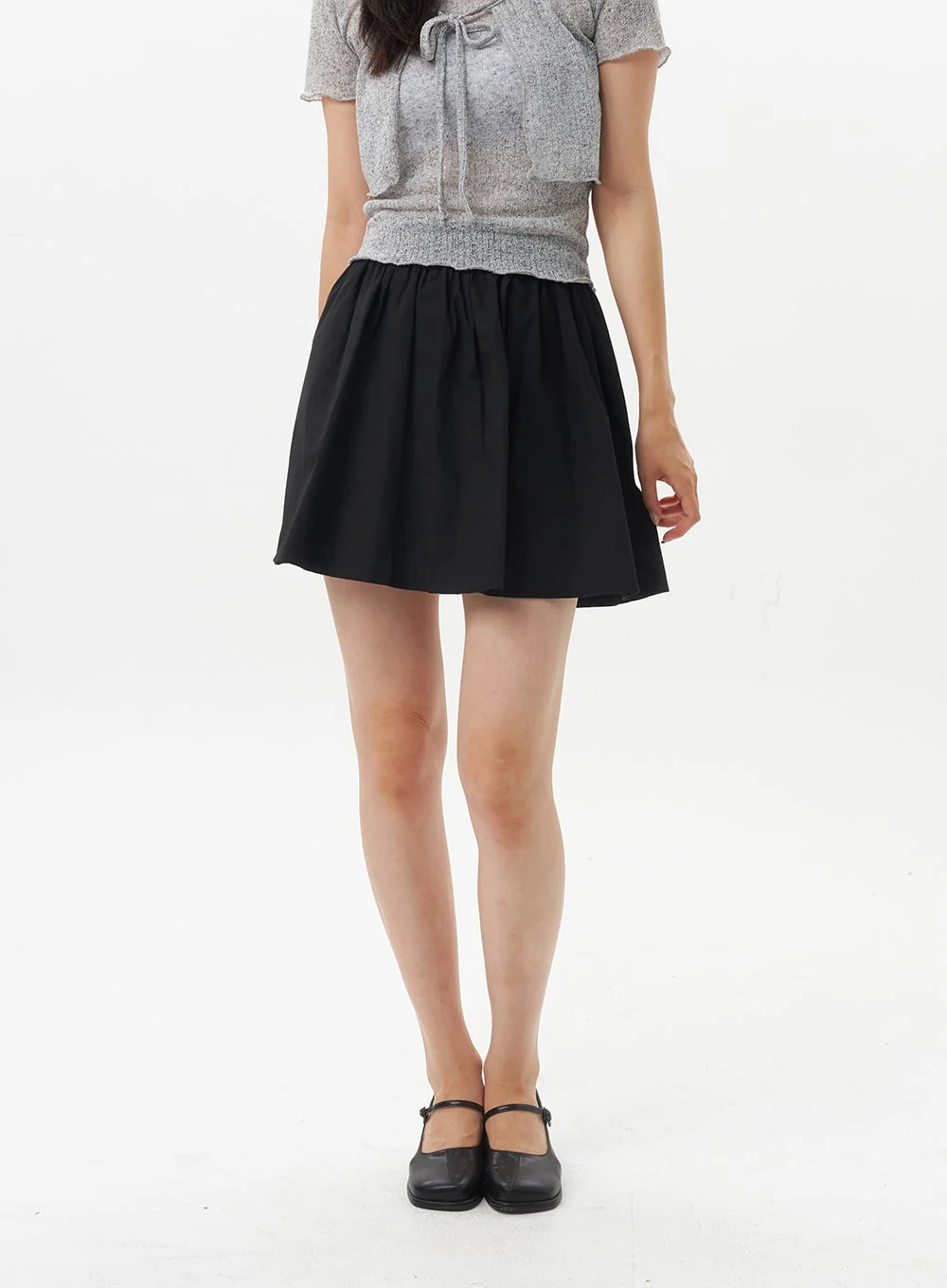 A-Line Cotton Mini Skirt OU328 - Image 2