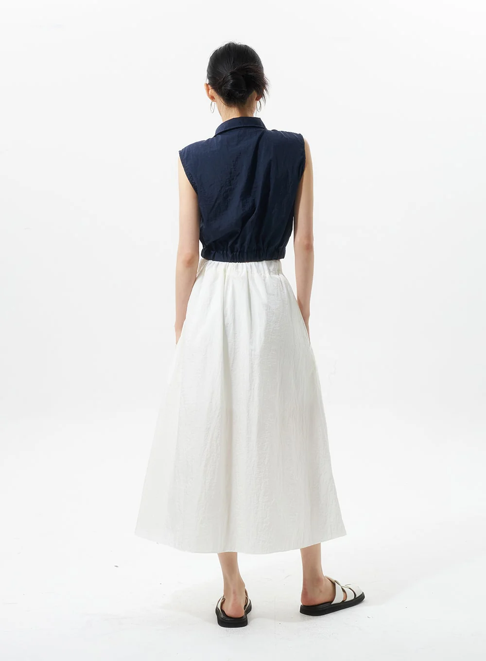 A-Line Nylon Maxi Skirt IU326 - Image 10