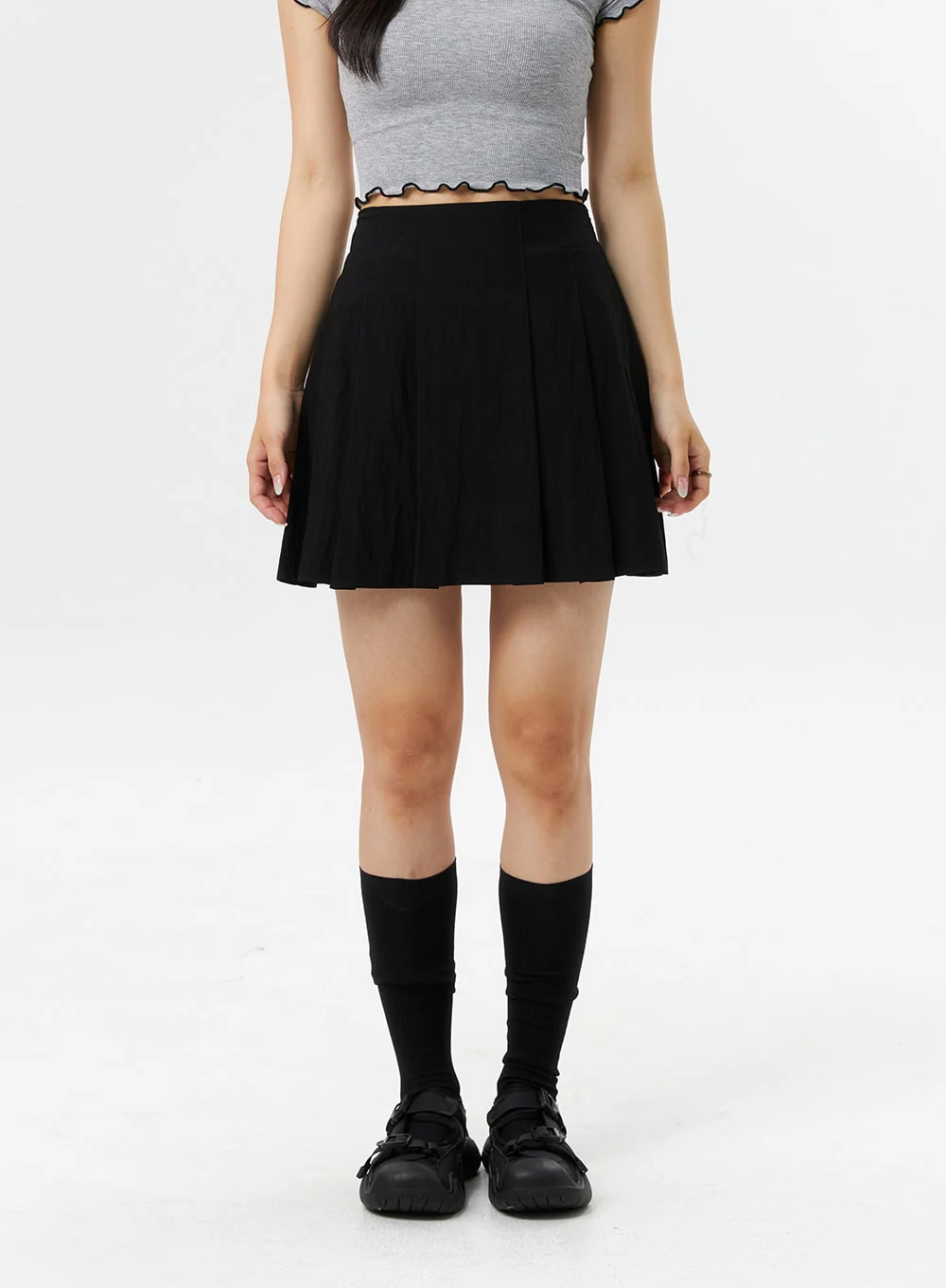 A-Line Pleated Mini Skirt OL318 - Image 2