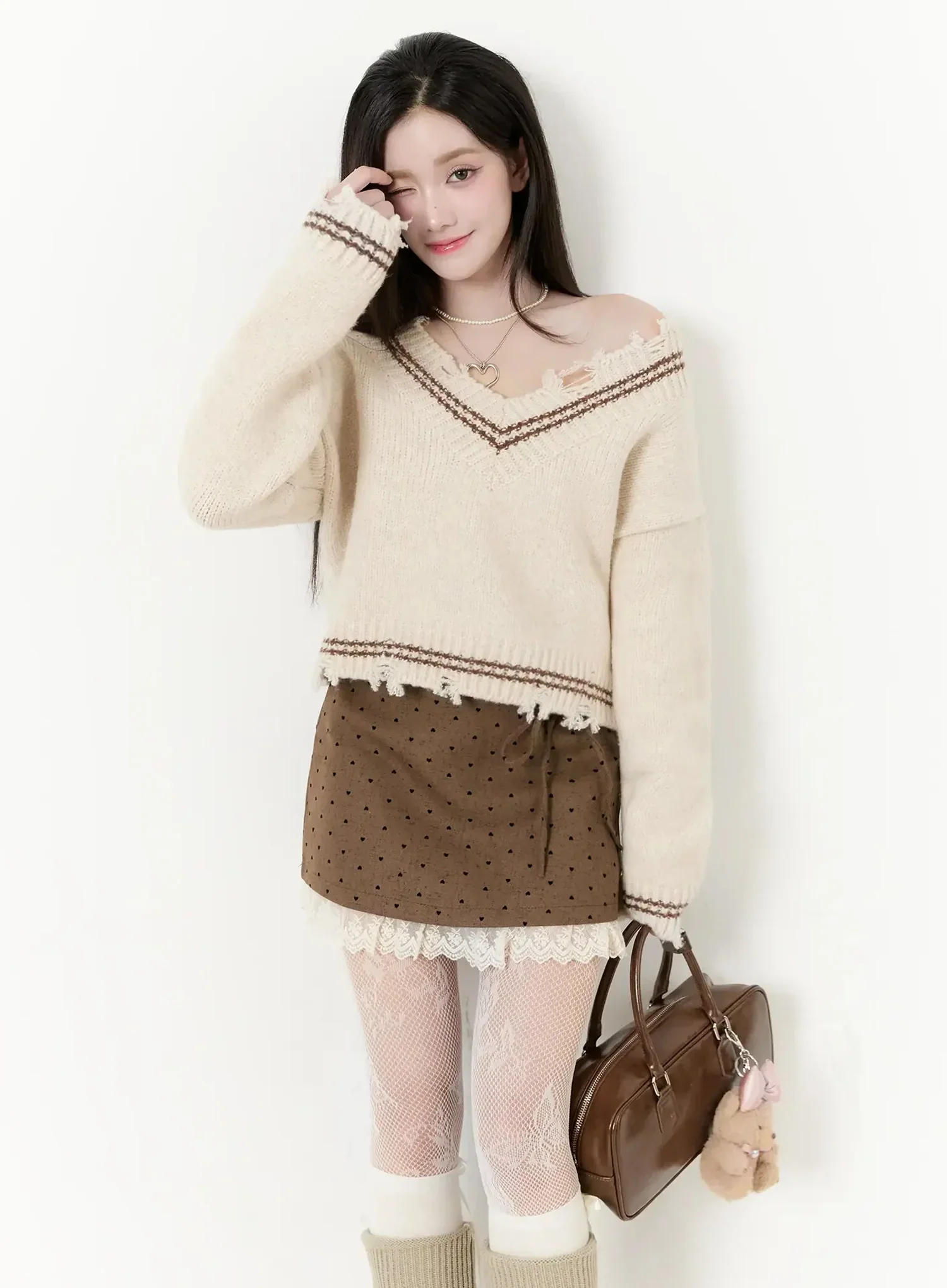 Abner V-Neck Vintage Knit Sweater IO520