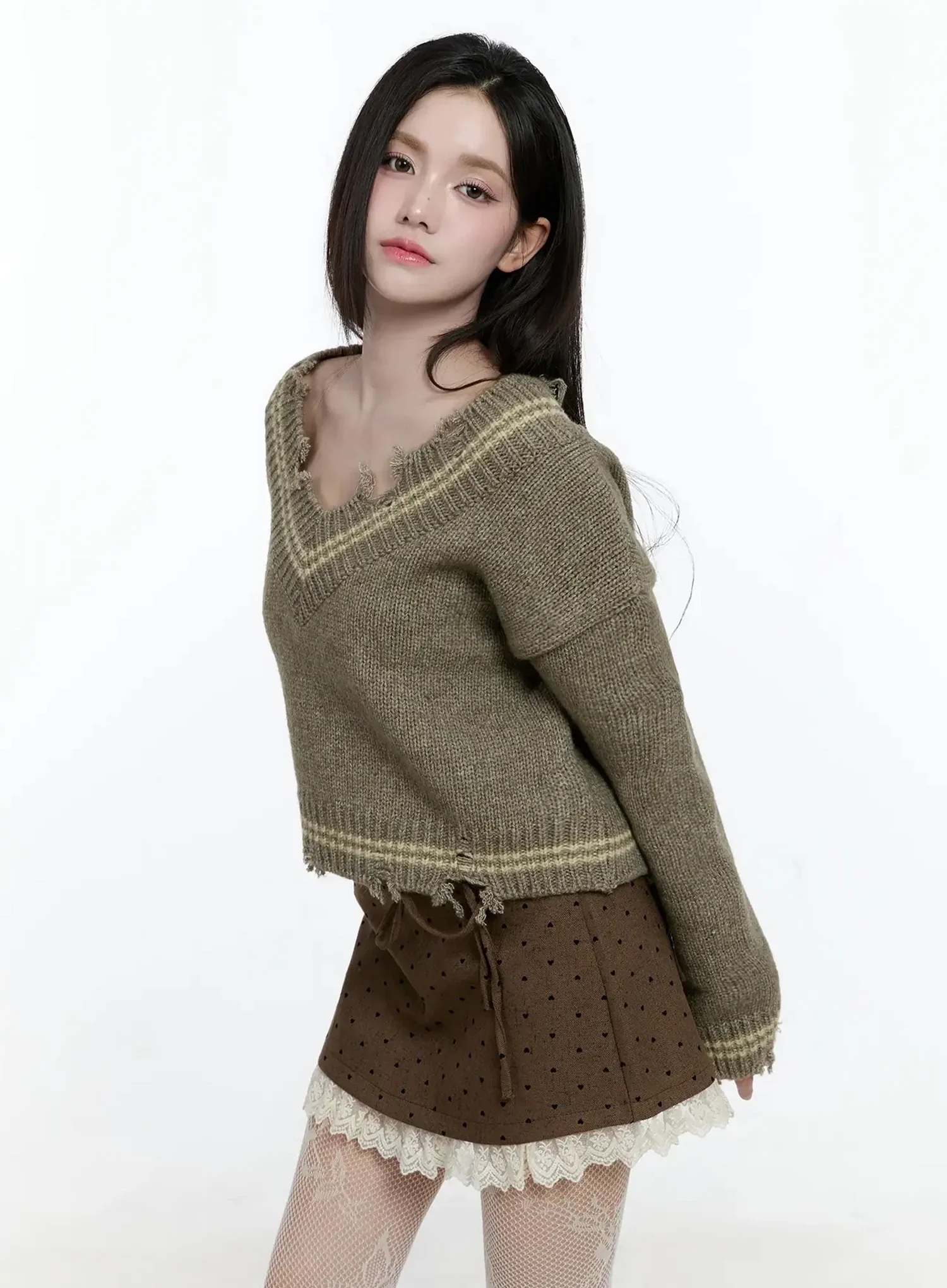 Abner V-Neck Vintage Knit Sweater IO520 - Image 10