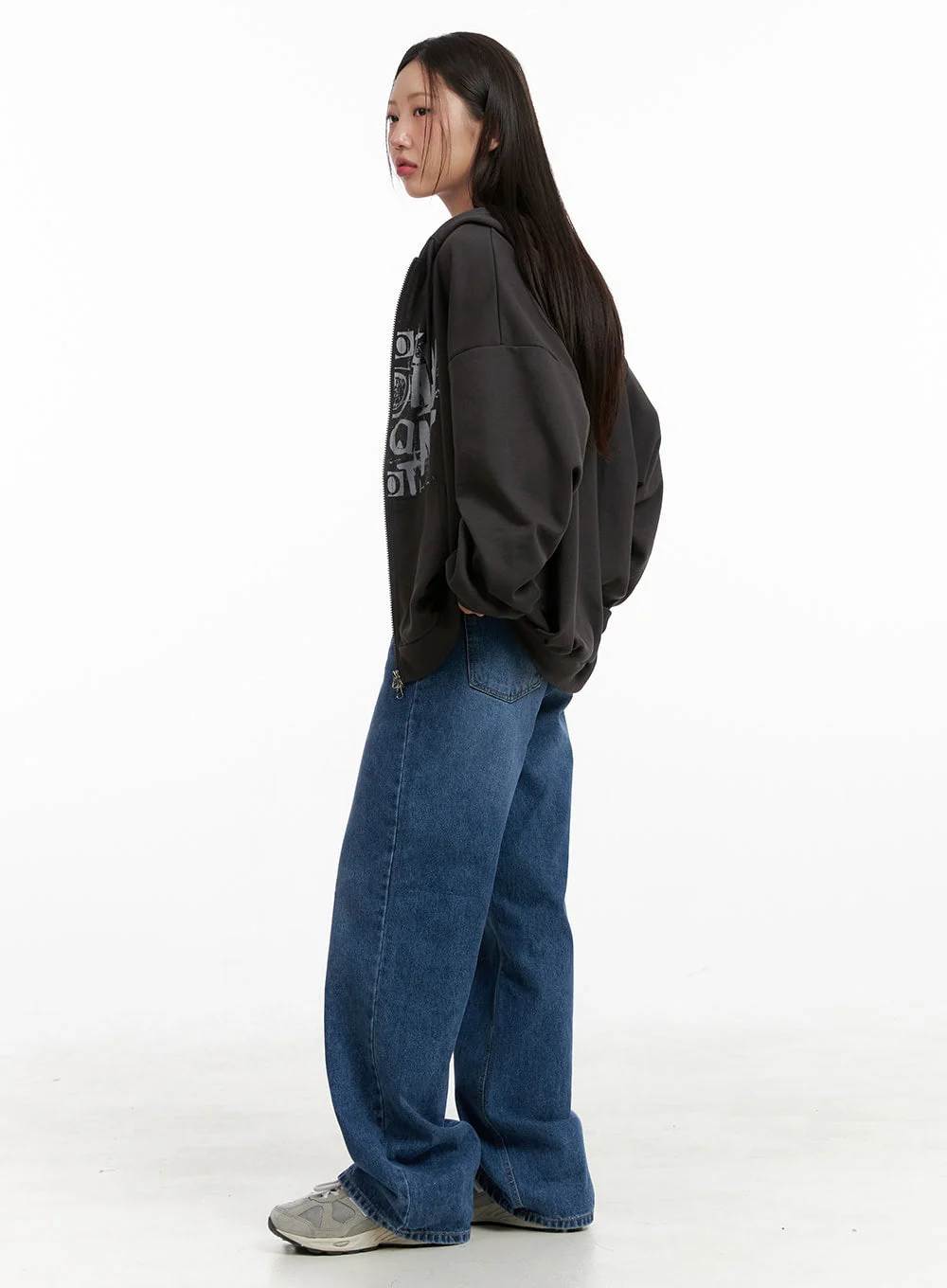 Acubi Oversized Two-Way Zip-Up Sweatshirt CL431 - Image 3