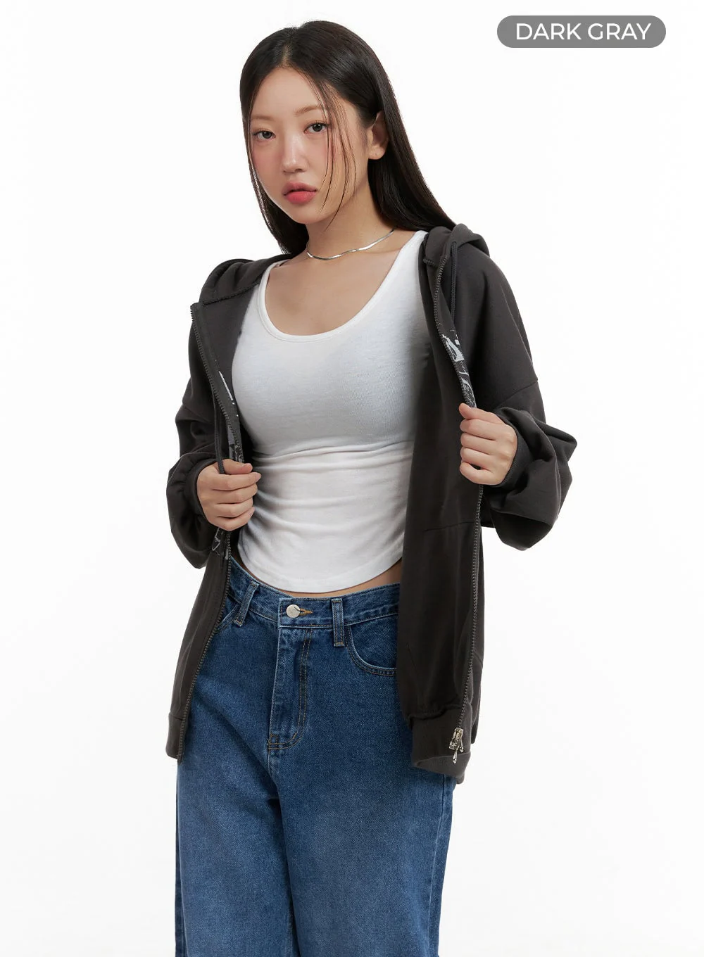 Acubi Oversized Two-Way Zip-Up Sweatshirt CL431 - Image 7