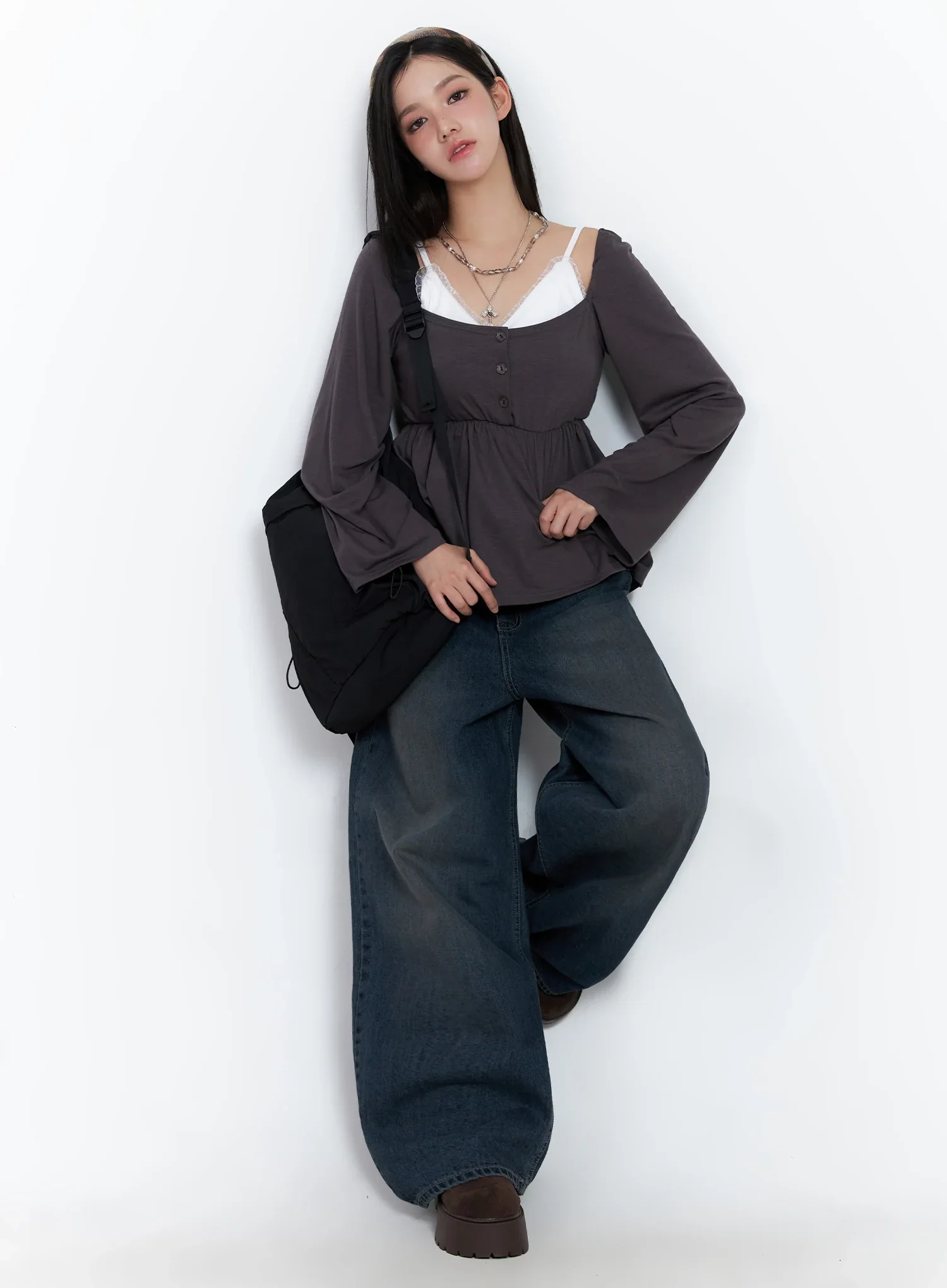 Adelyn Washed Baggy Jeans IS525 - Image 2