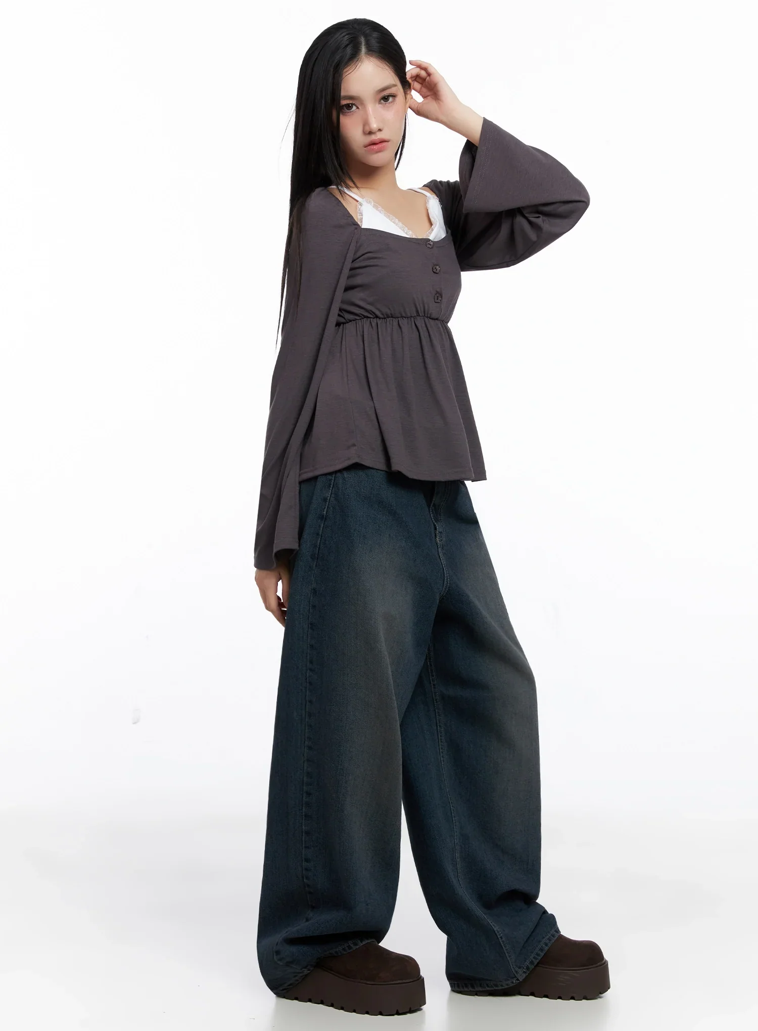 Adelyn Washed Baggy Jeans IS525 - Image 7