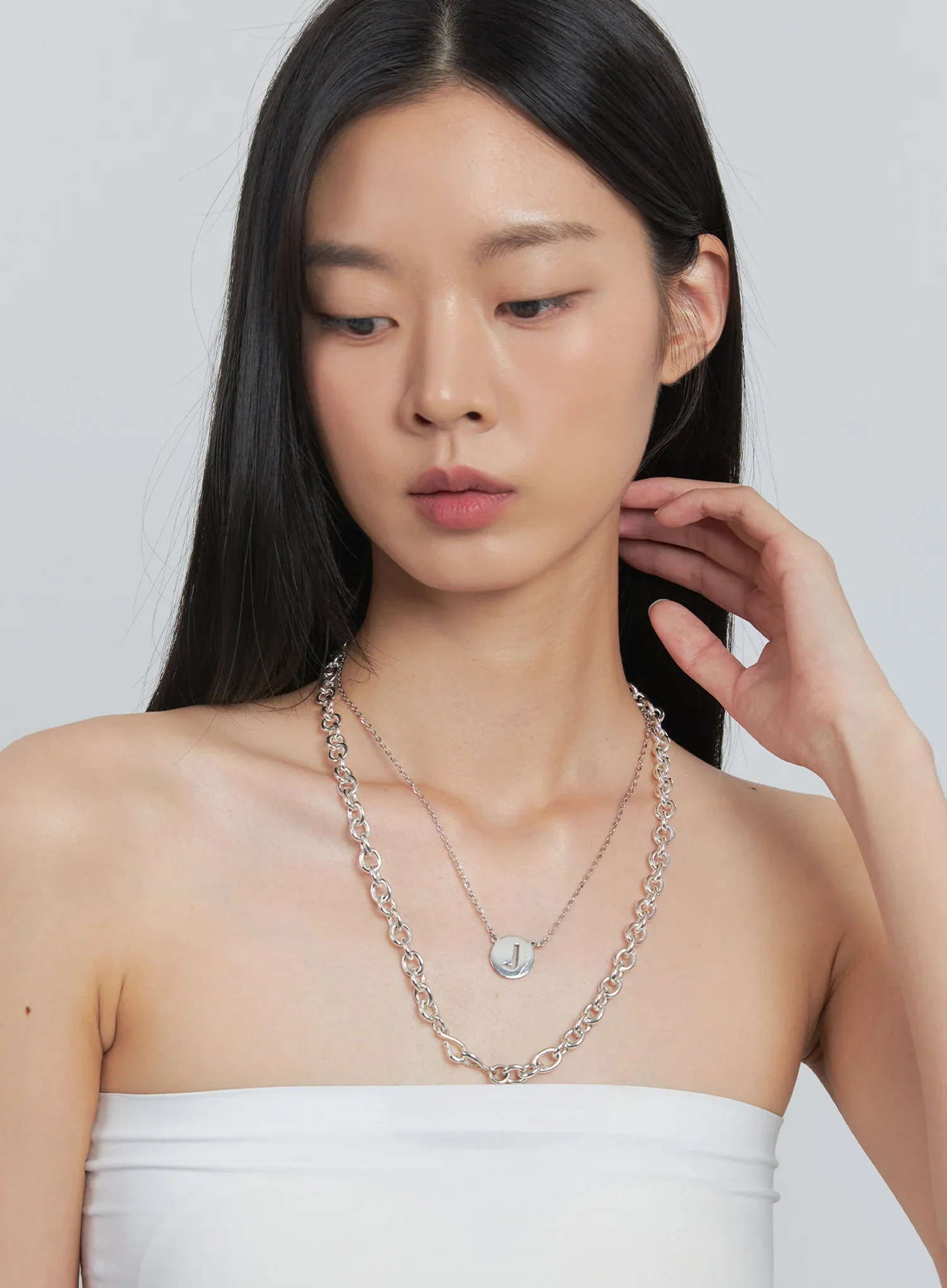 Alice Two-line Chain and L-pendant Necklace IU512 - Image 2