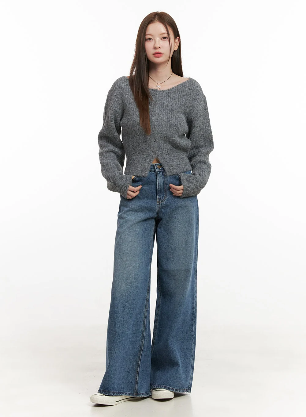 Alisa Wide Leg Denim Chic Jeans OD417 - Image 2