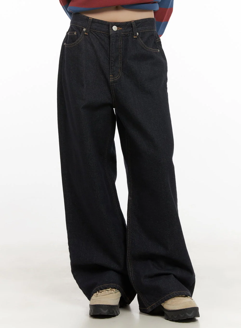 Allie Stitched Wide-Leg Jeans CD430