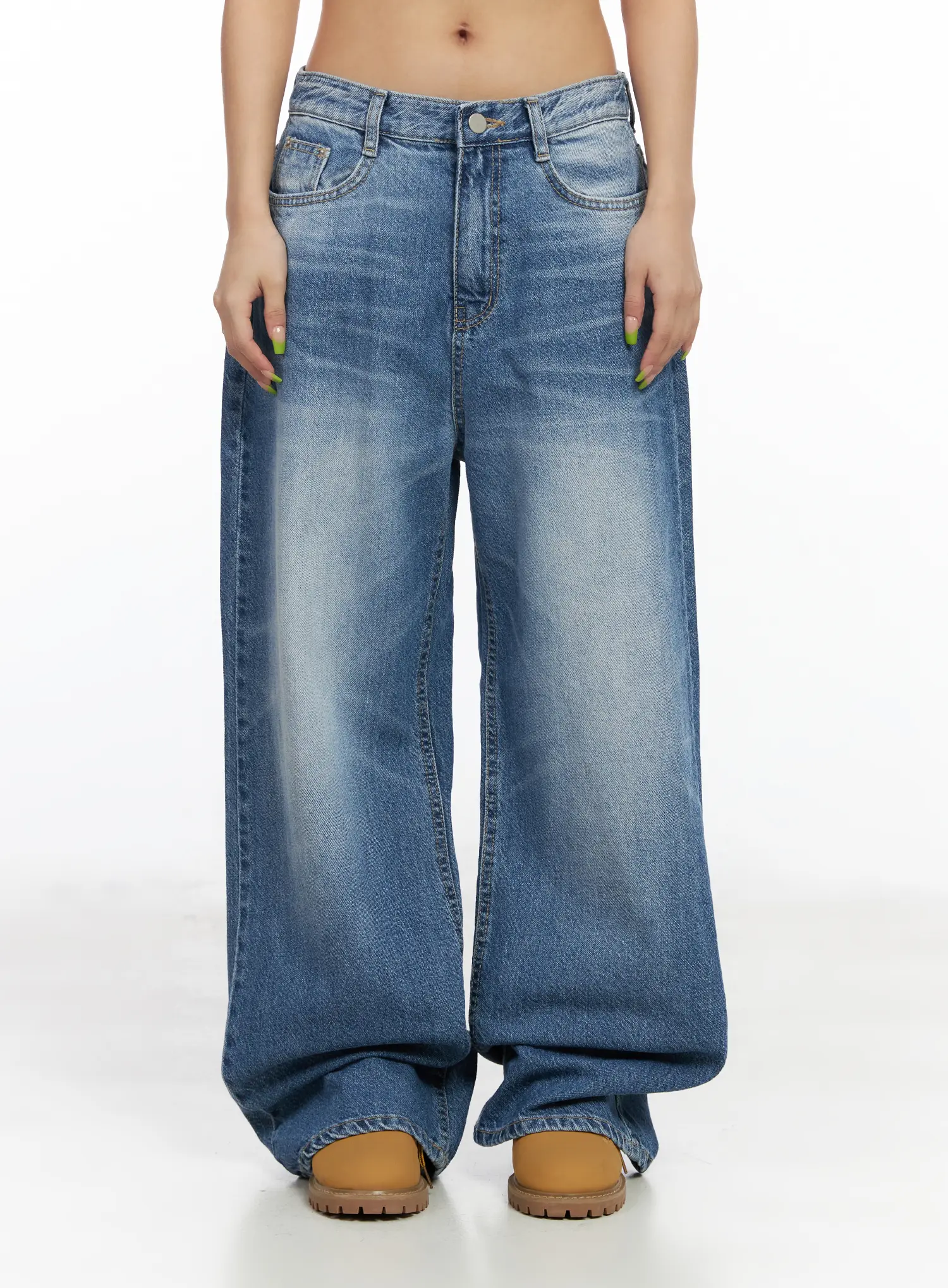 Alora Vintage Washed Wide Leg Jeans CF513 - Image 11