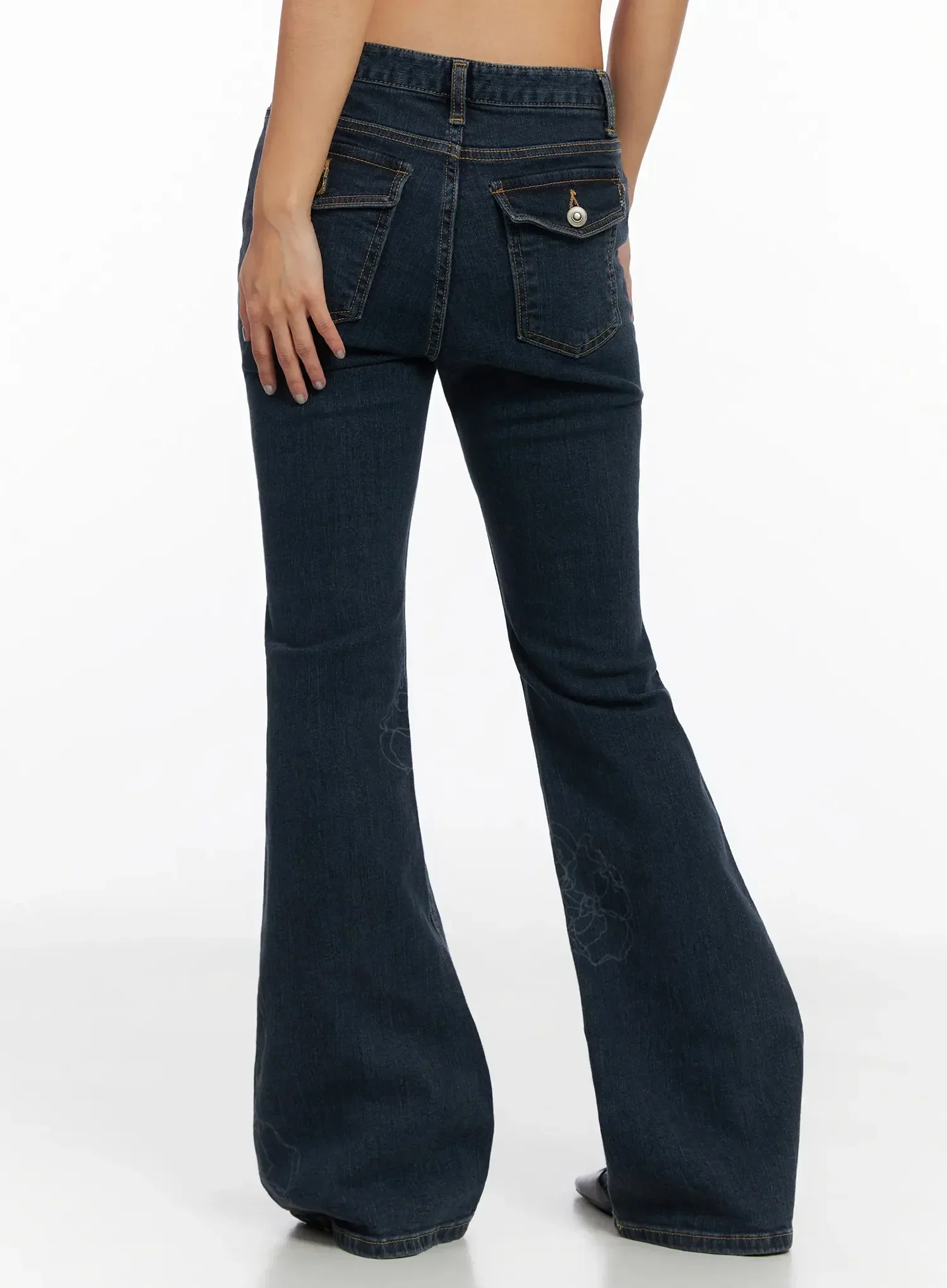 Amari Floral Embriodered Bootcut Jeans IN528 - Image 11