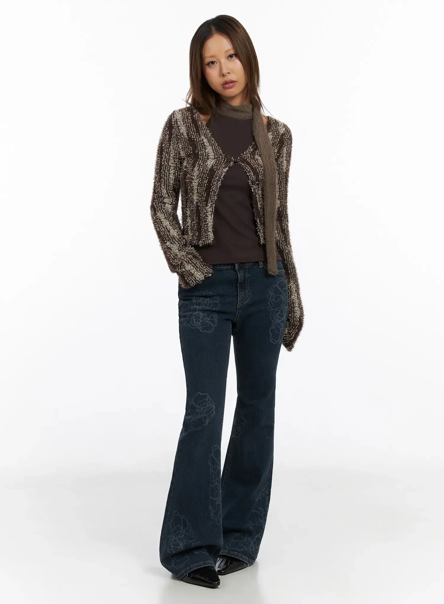 Amari Floral Embriodered Bootcut Jeans IN528 - Image 3
