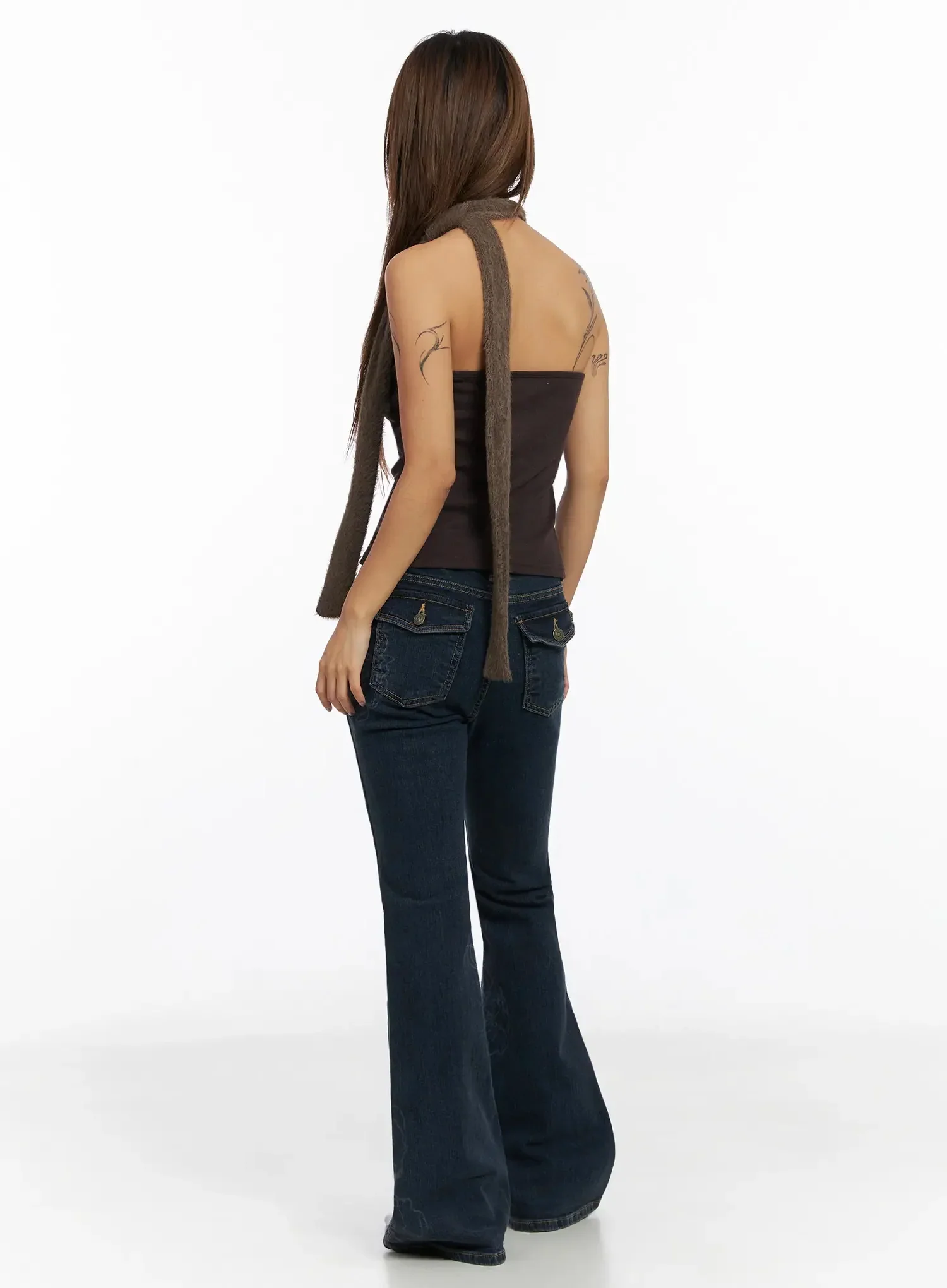 Amari Floral Embriodered Bootcut Jeans IN528 - Image 7