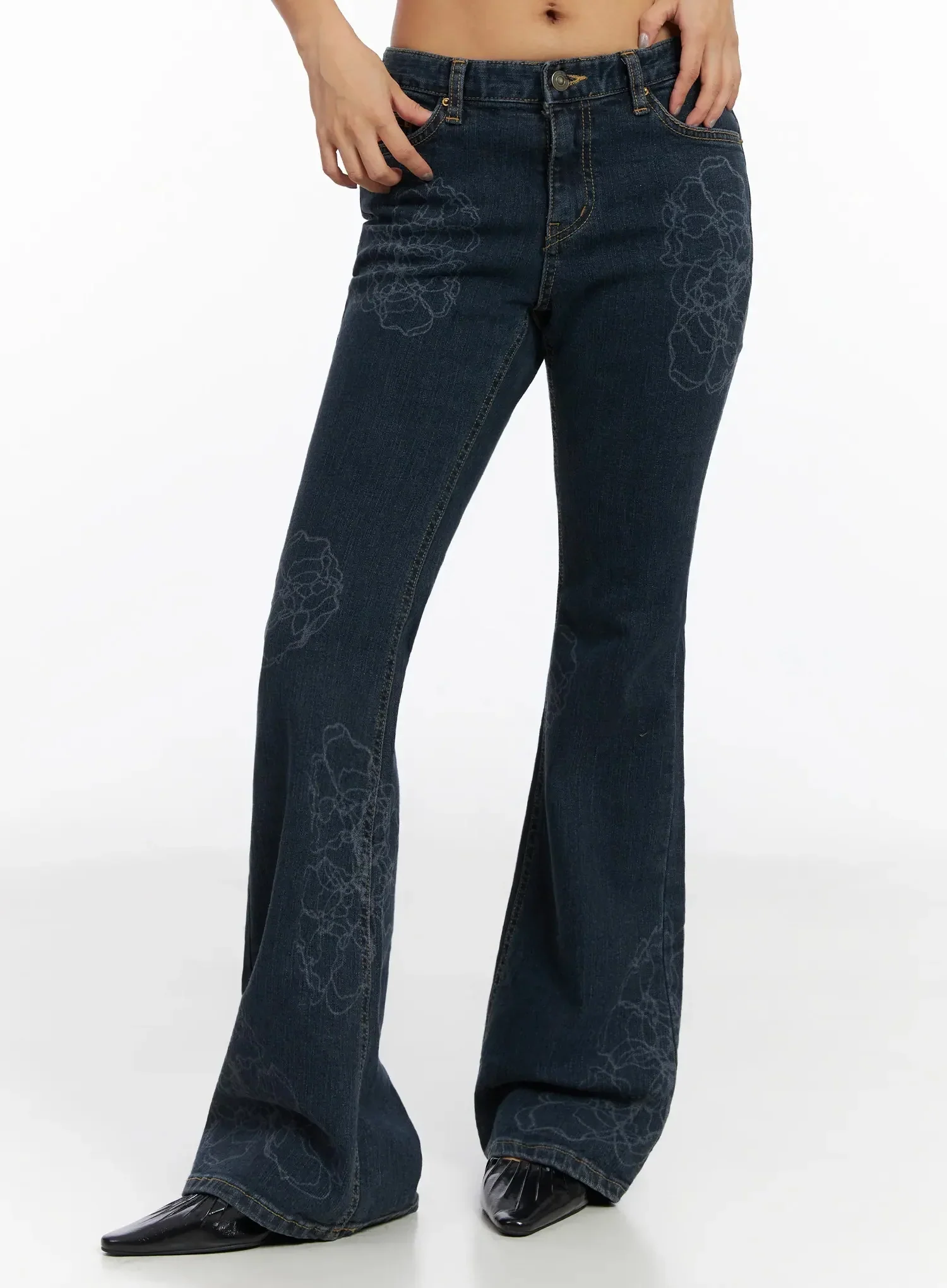 Amari Floral Embriodered Bootcut Jeans IN528 - Image 8