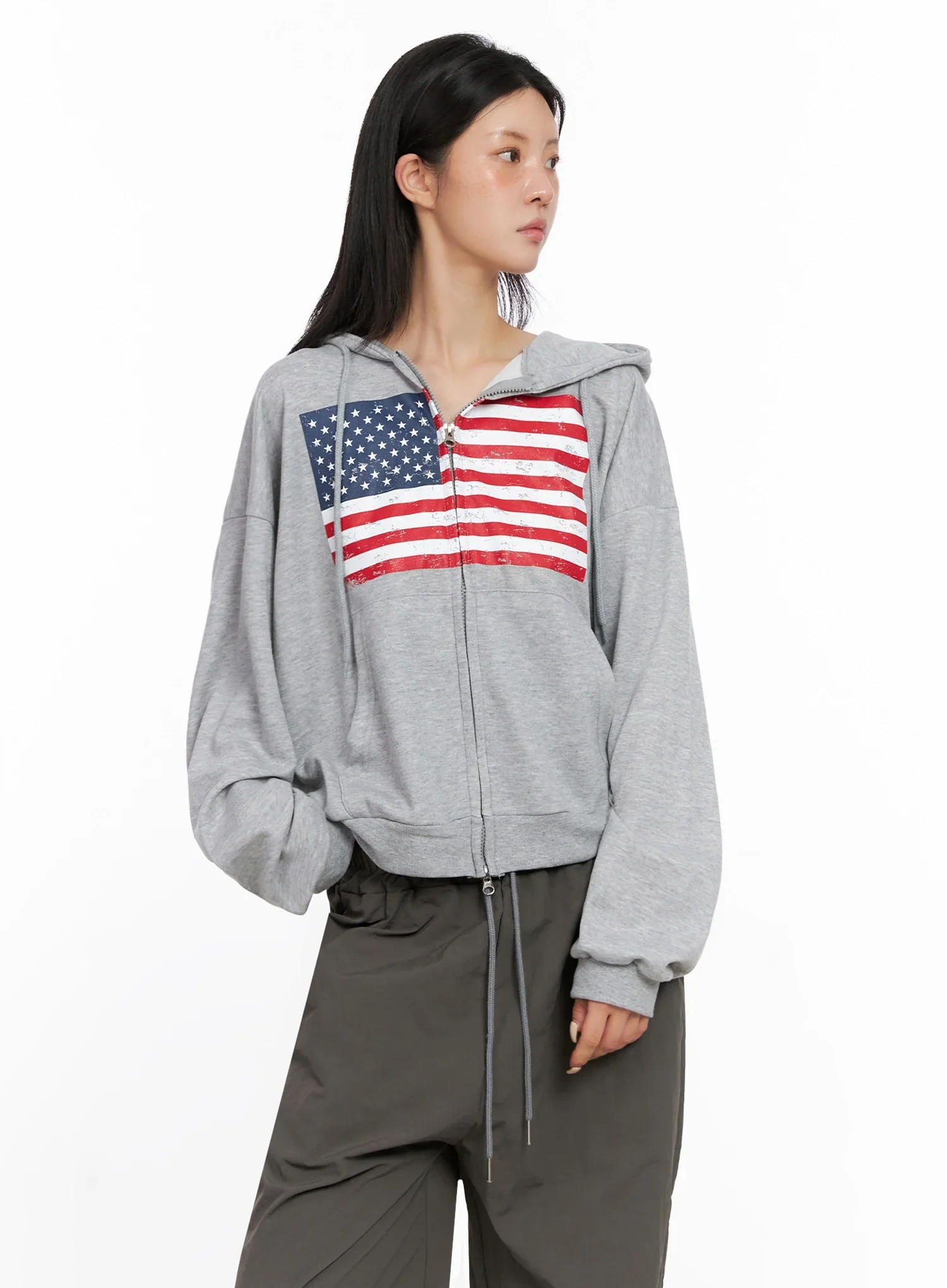 American Flag Zip-Up Hoodie IS515 - Image 2