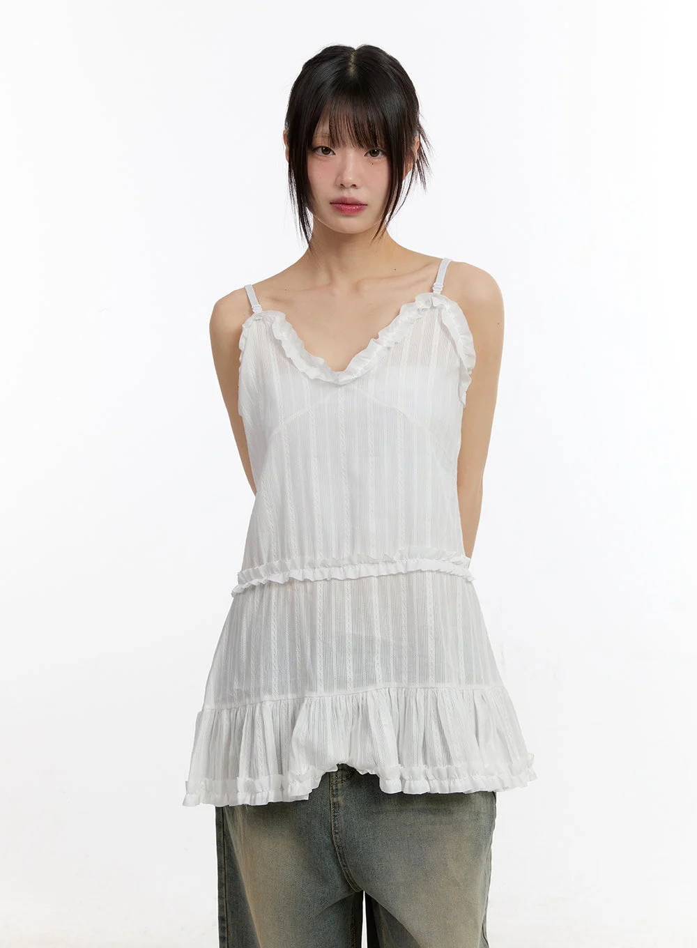 Angel Frill Lace Cami Mini Dress CA508 - Image 2