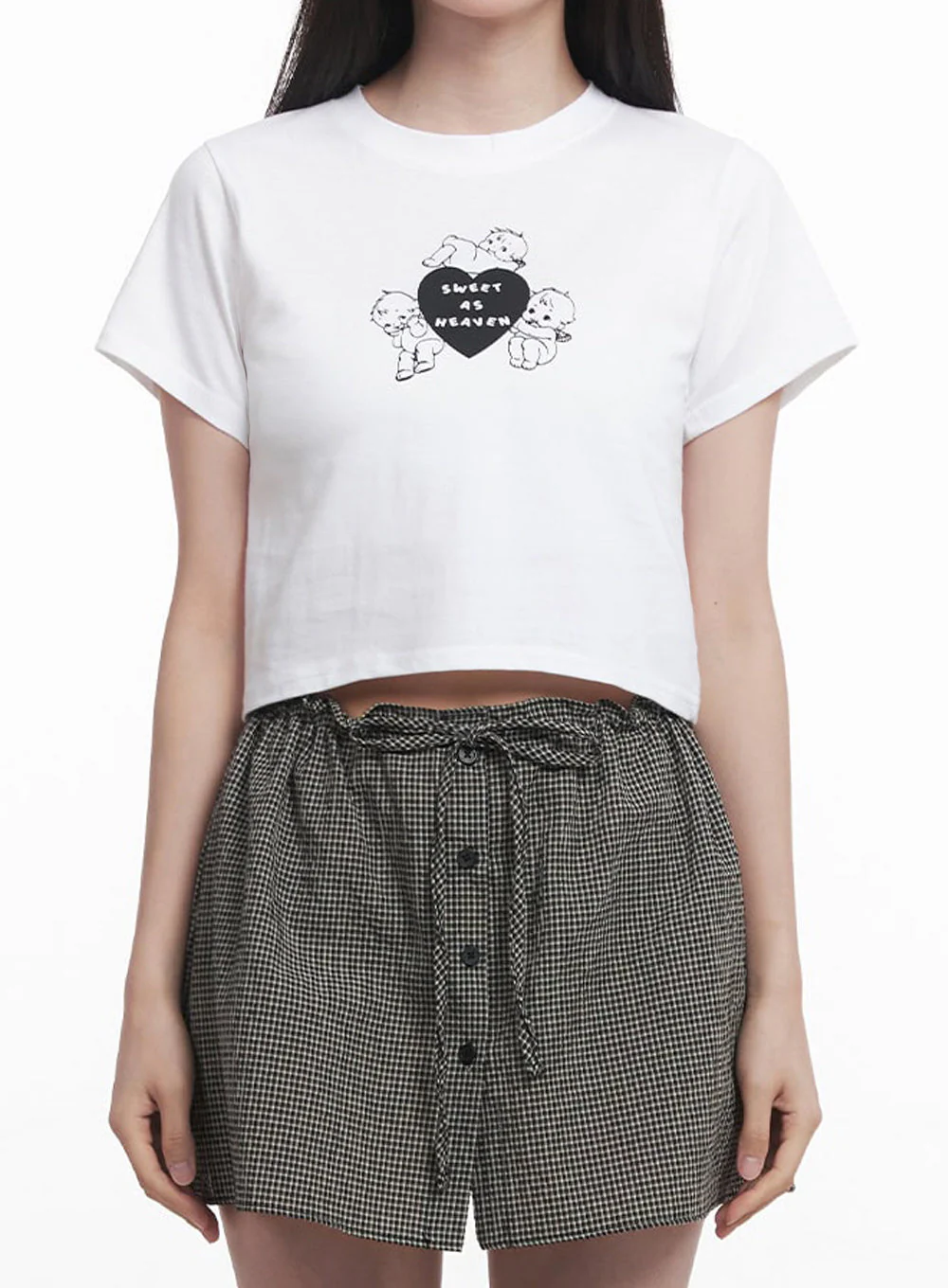 Angel Graphic Crop Top IY513 - Image 4