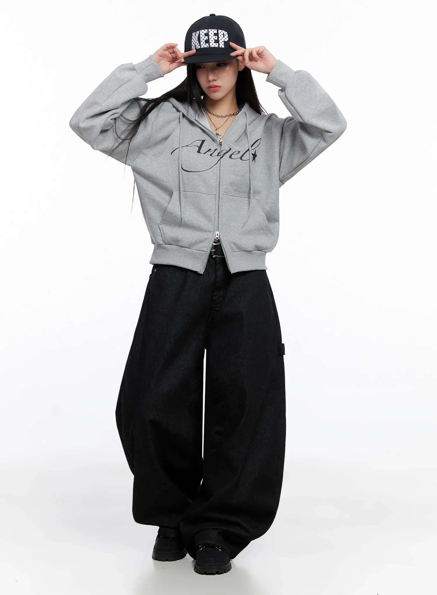 Angel Graphic Zip-Up Hoodie IS525 - Image 3