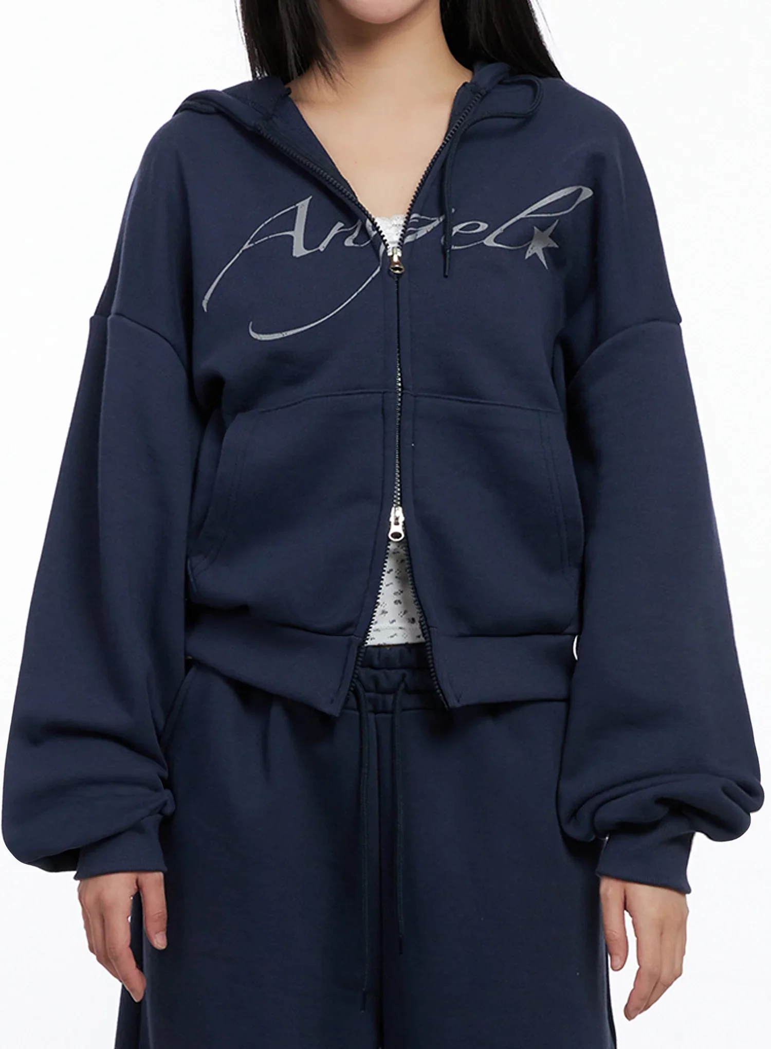 Angel Graphic Zip-Up Hoodie IS525 - Image 4