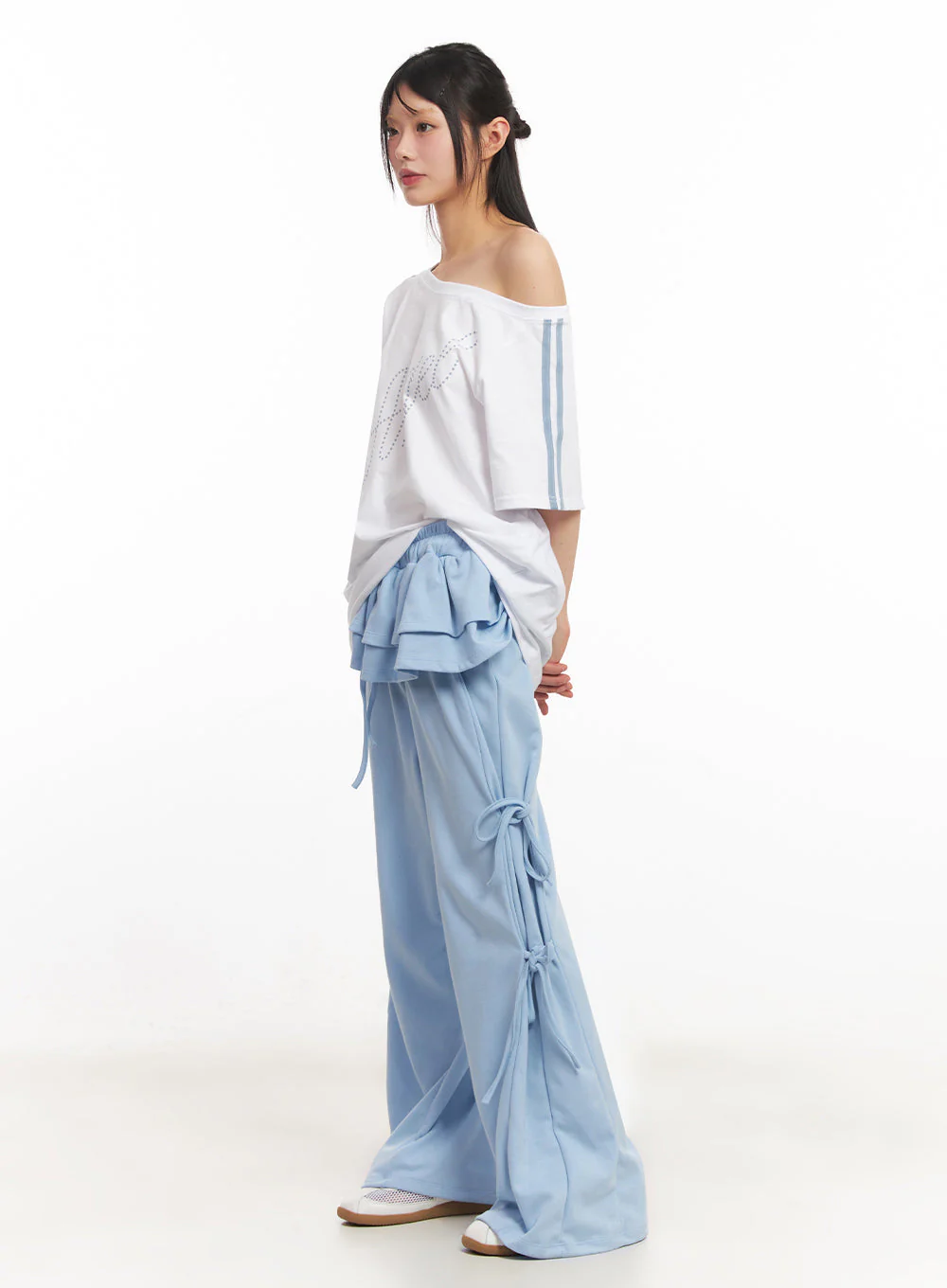 Angel One-Shoulder Stripe T-Shirt IY502 - Image 12
