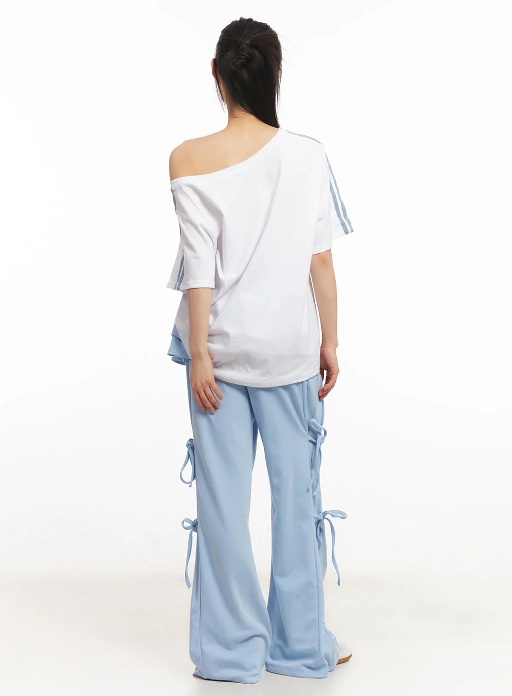 Angel One-Shoulder Stripe T-Shirt IY502 - Image 13