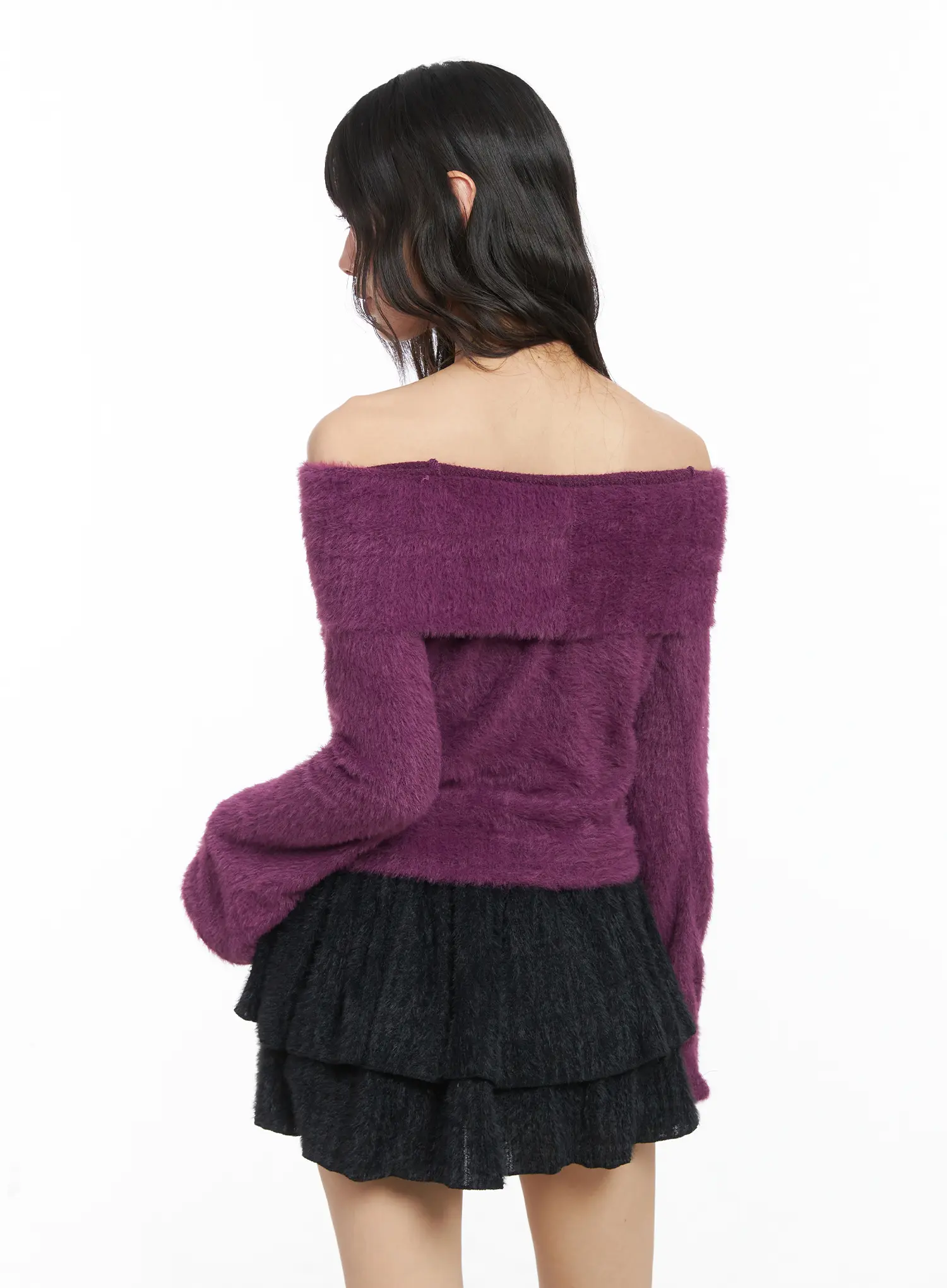 Angora Off-Shoulder Long Sleeve Tee CJ501 - Image 8