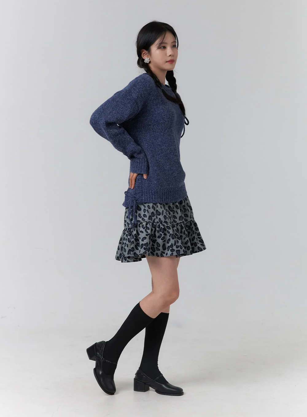 Animal Print Ruffle Hem Mini Skirt OJ417 - Image 4