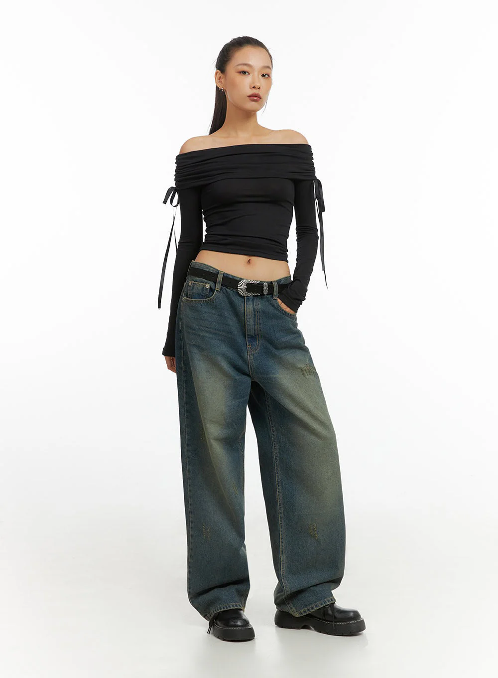 Anya Wide Fit Denim Jeans IO409 - Image 3