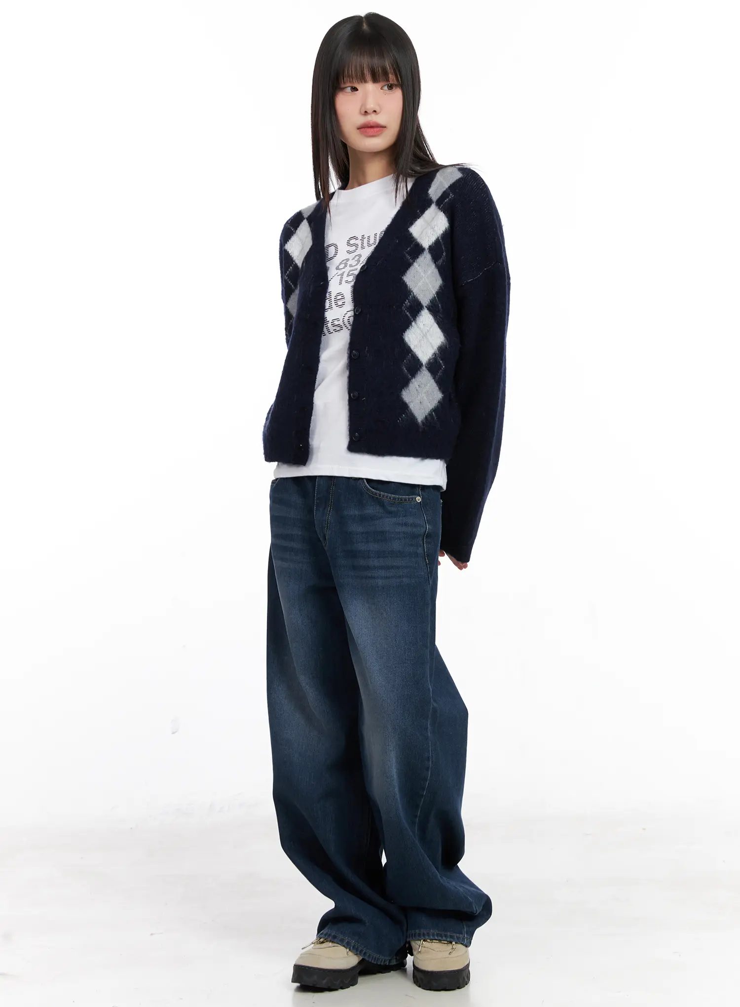 Argyle Brush Cardigan CN521 - Image 2