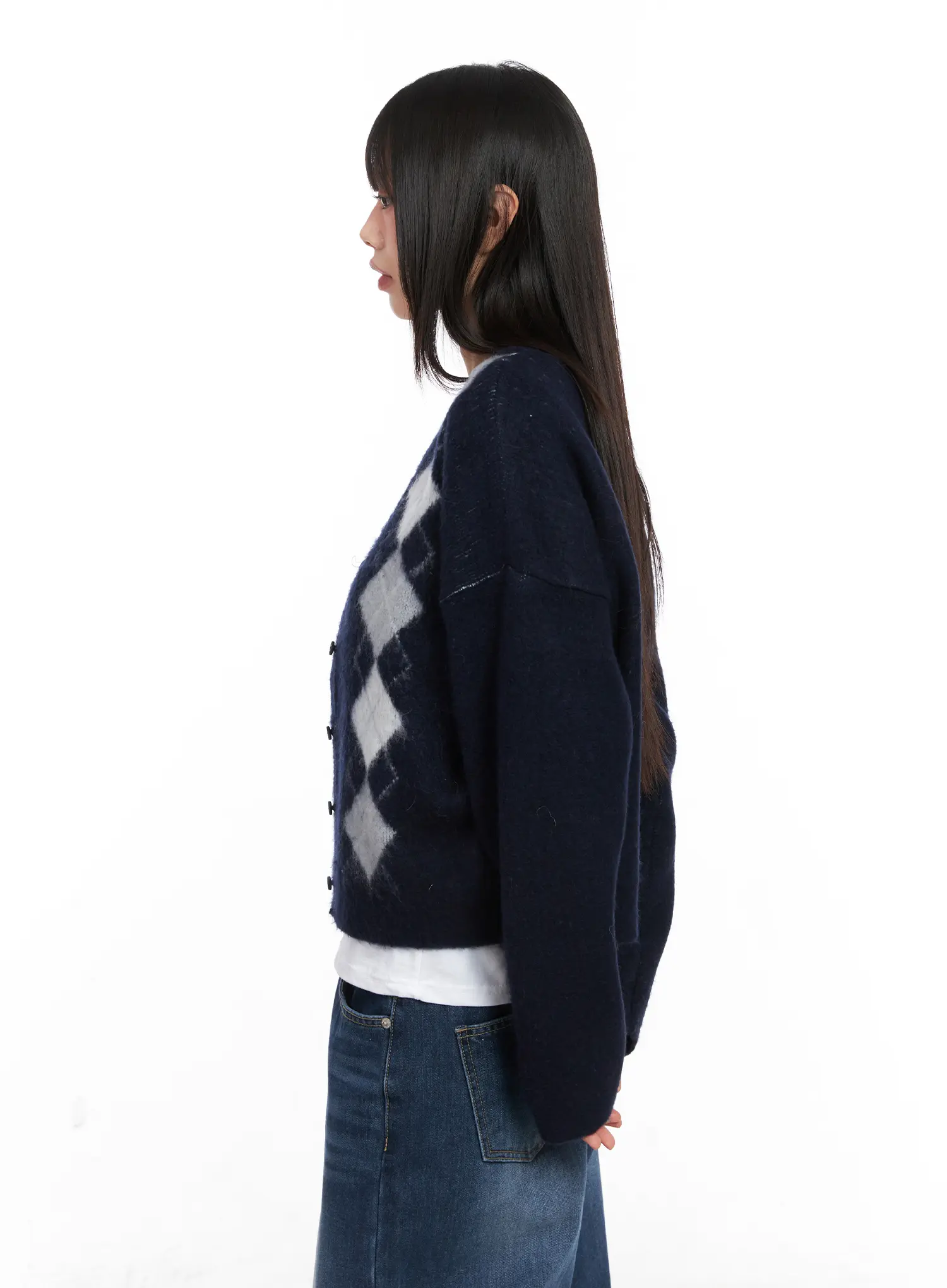 Argyle Brush Cardigan CN521 - Image 5