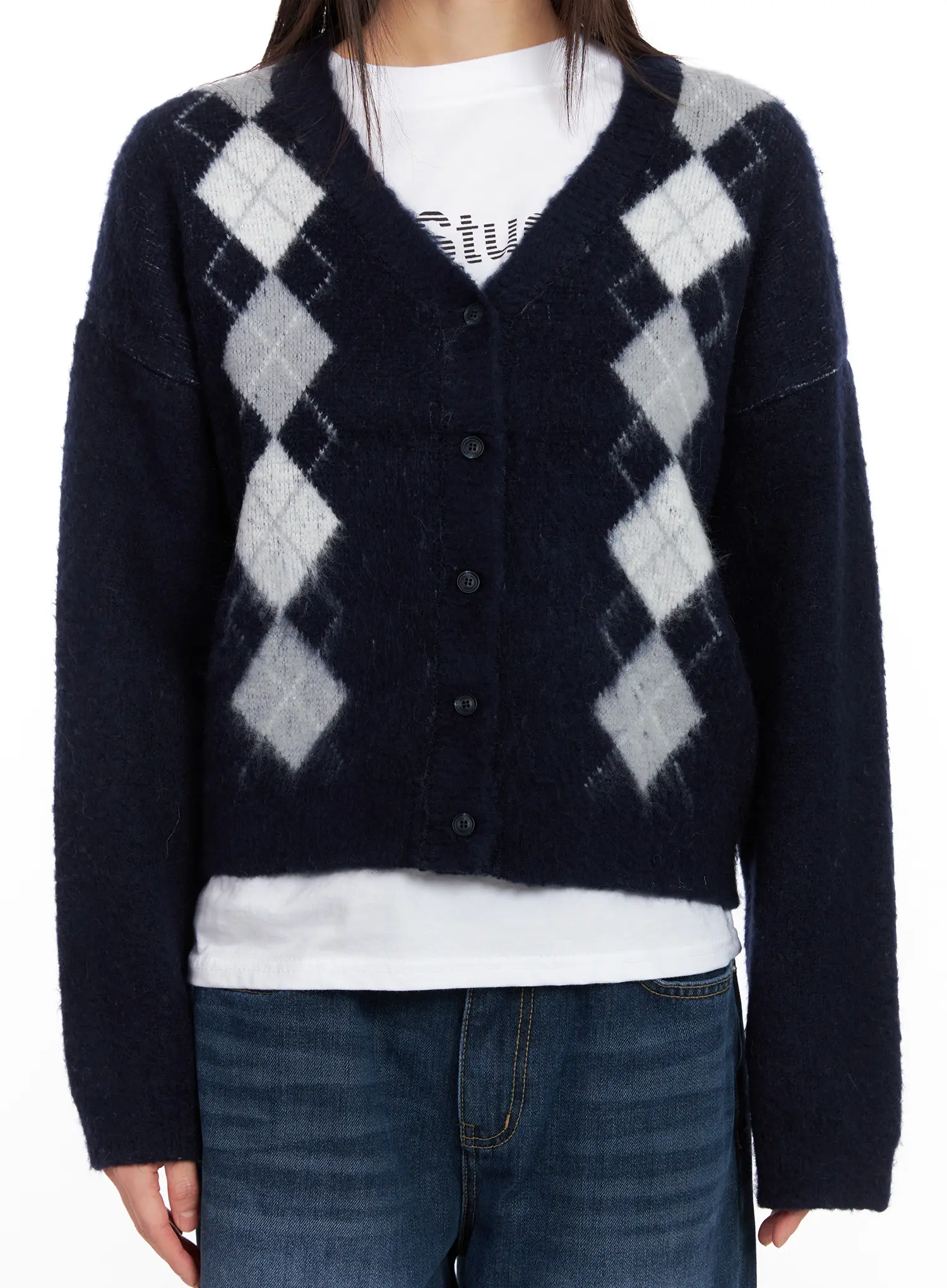 Argyle Brush Cardigan CN521 - Image 7