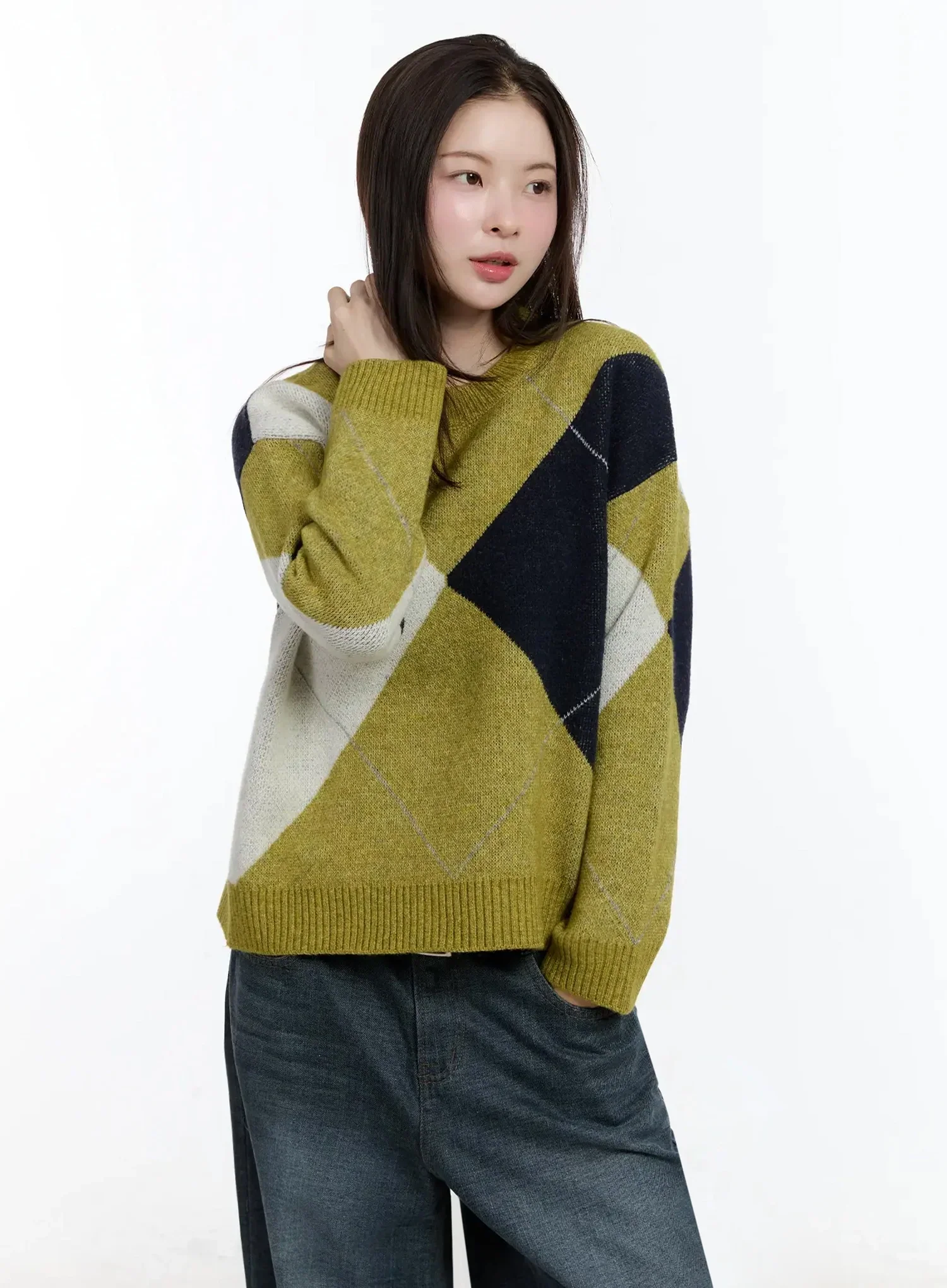 Argyle Pattern Knit Sweater ID526 - Image 12