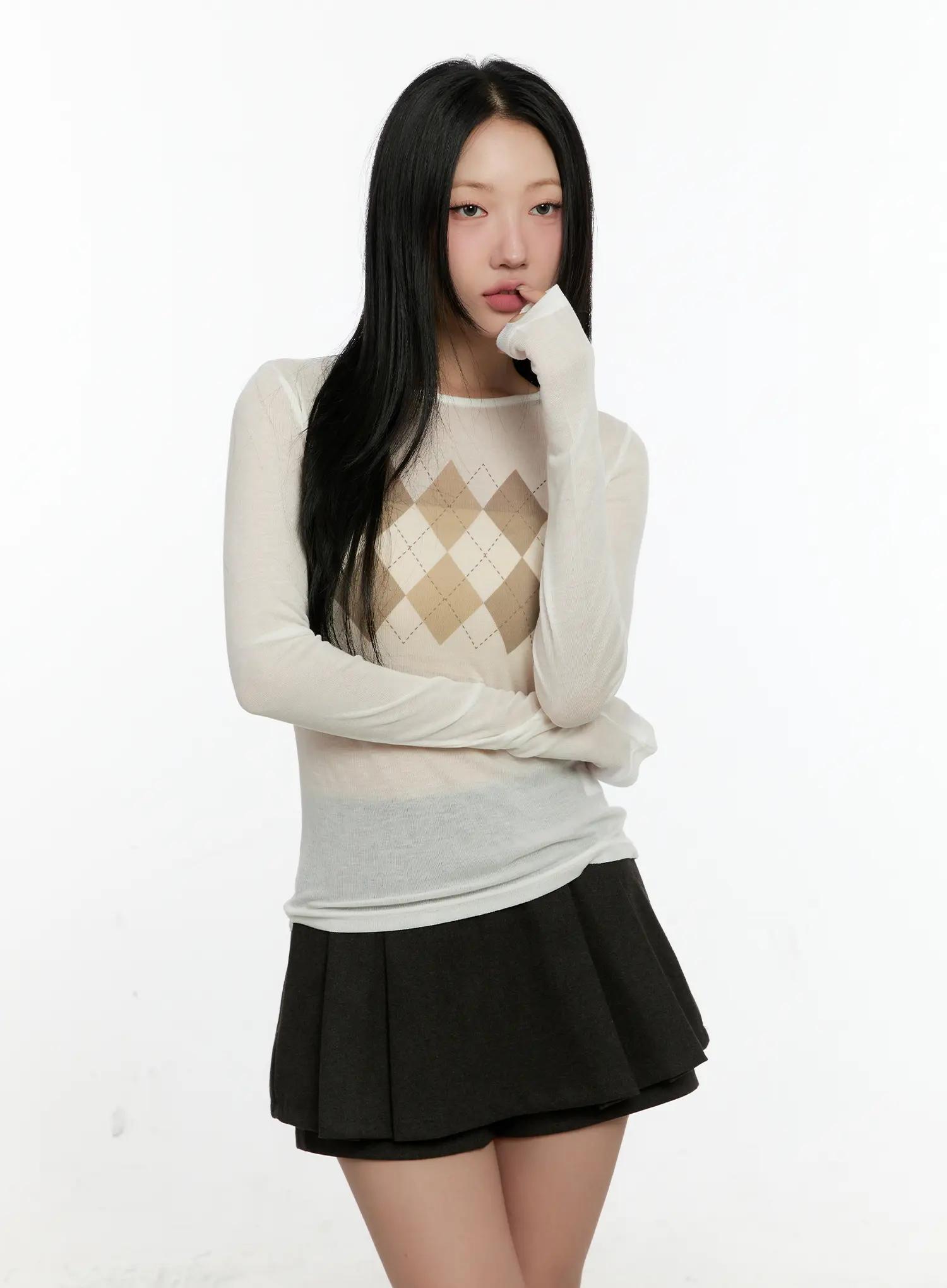 Argyle Pattern Long Sleeve Tee CN505 - Image 10