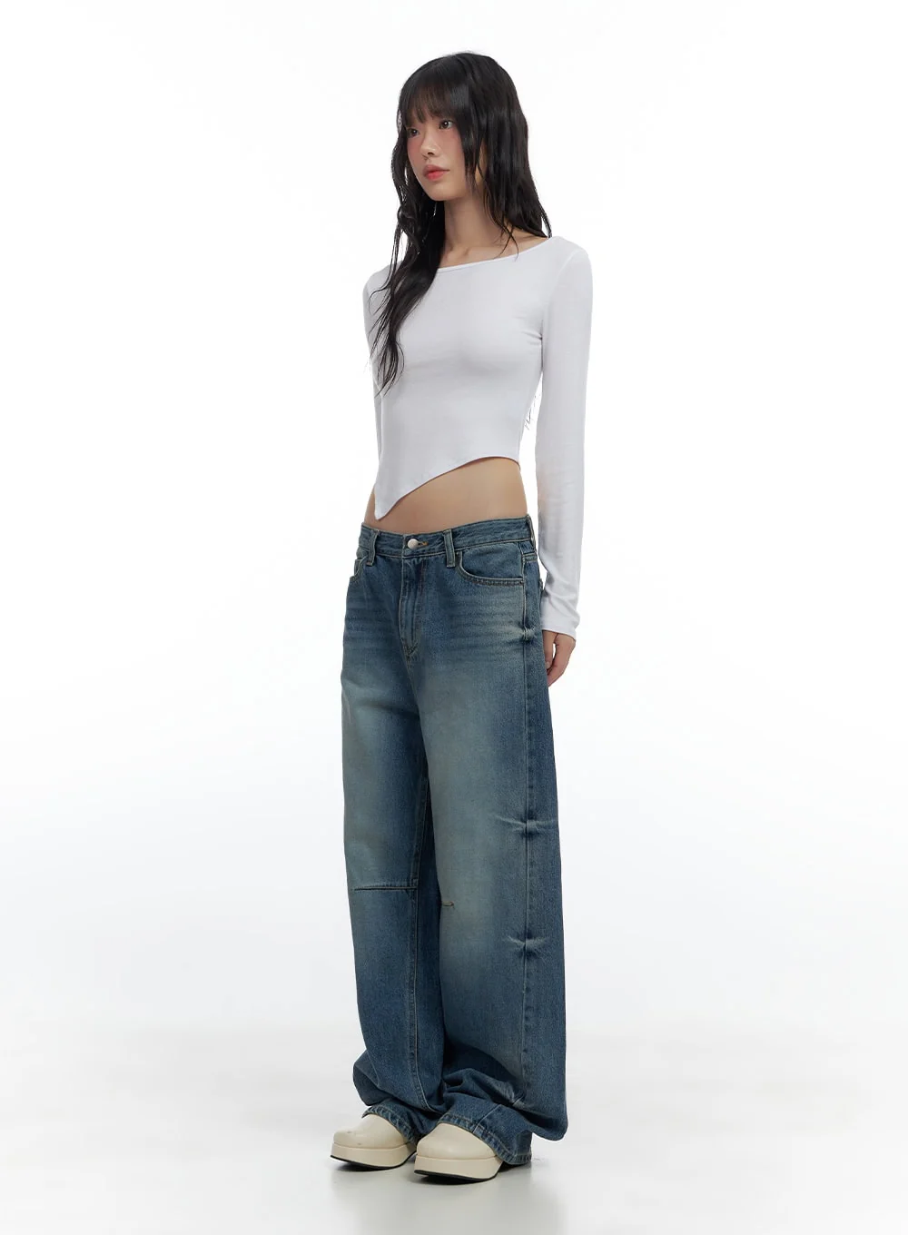 Aria Comfy Cotton Wide Leg Jeans CS420 - Image 2