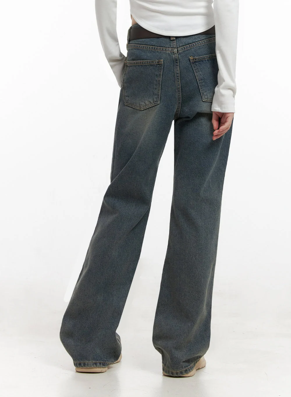 Asher Slimline Washed Bootcut Jeans ID402 - Image 11