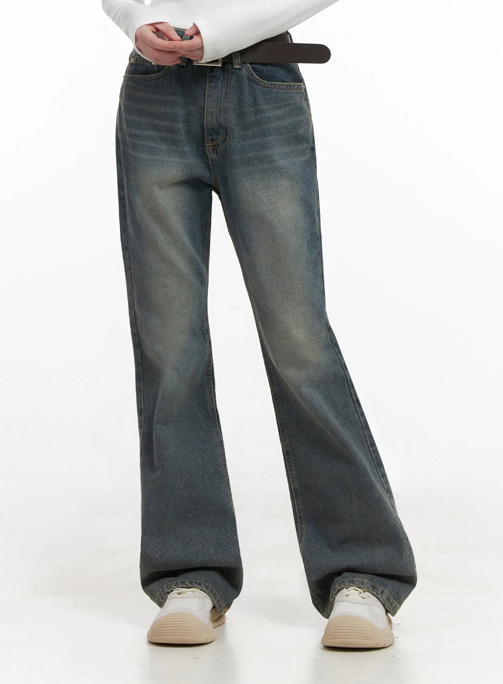 Asher Slimline Washed Bootcut Jeans ID402 - Image 2