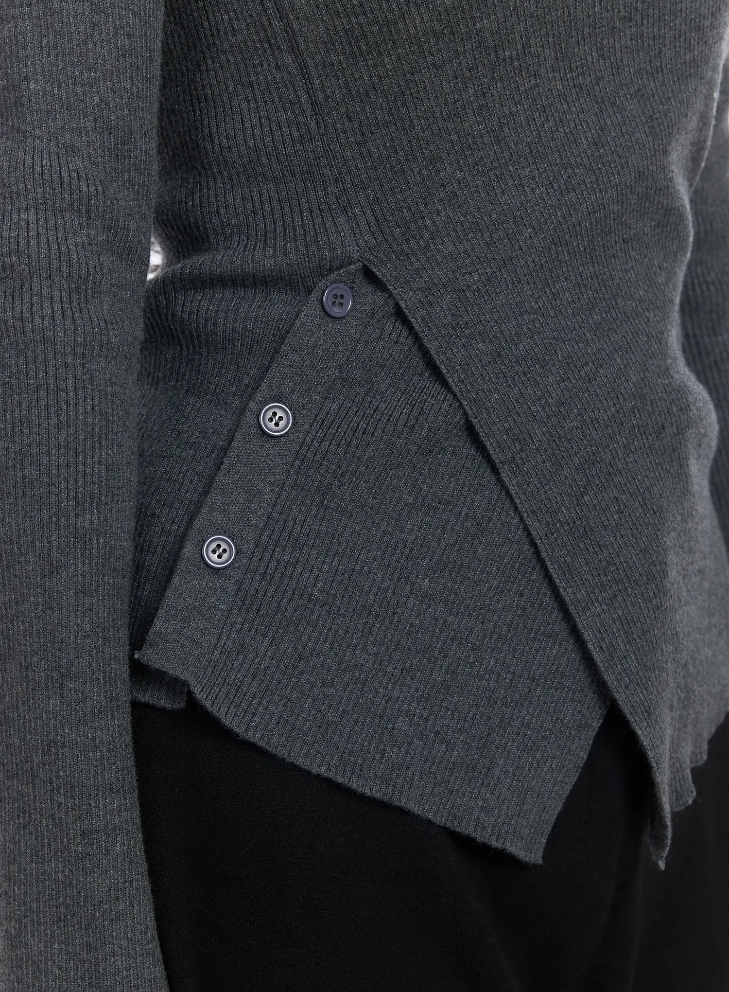 Asymmetric Buttoned Knit Top IJ529 - Image 8