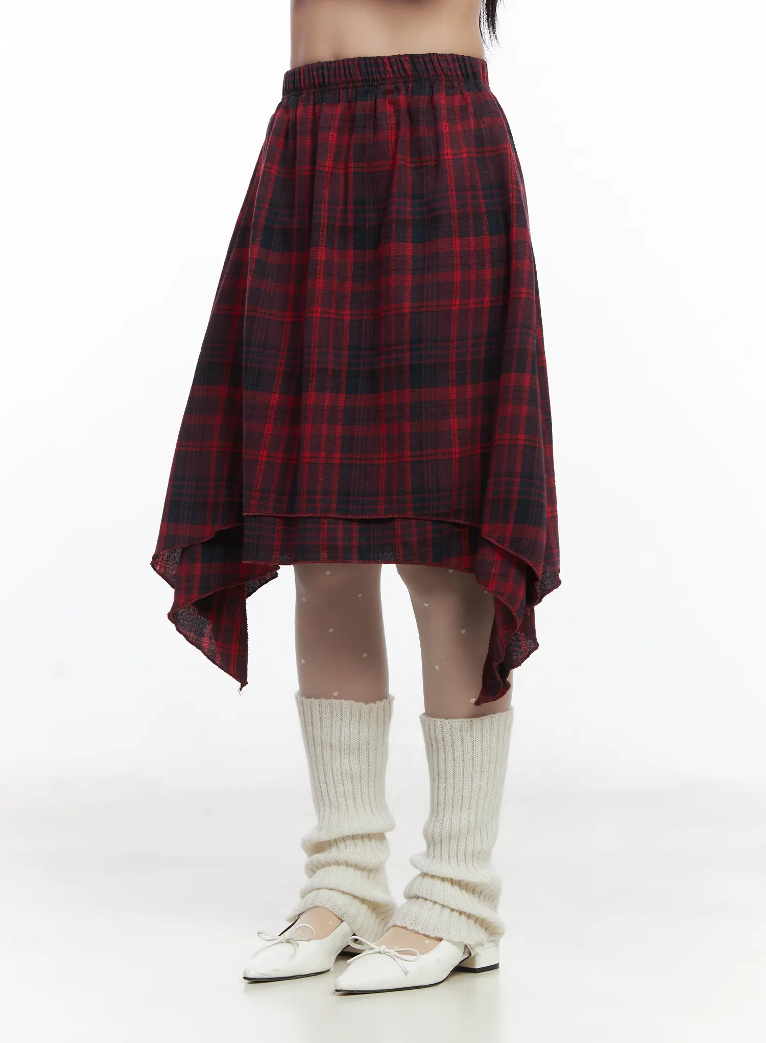 Asymmetric Checkered Midi Skirt CD530 - Image 2