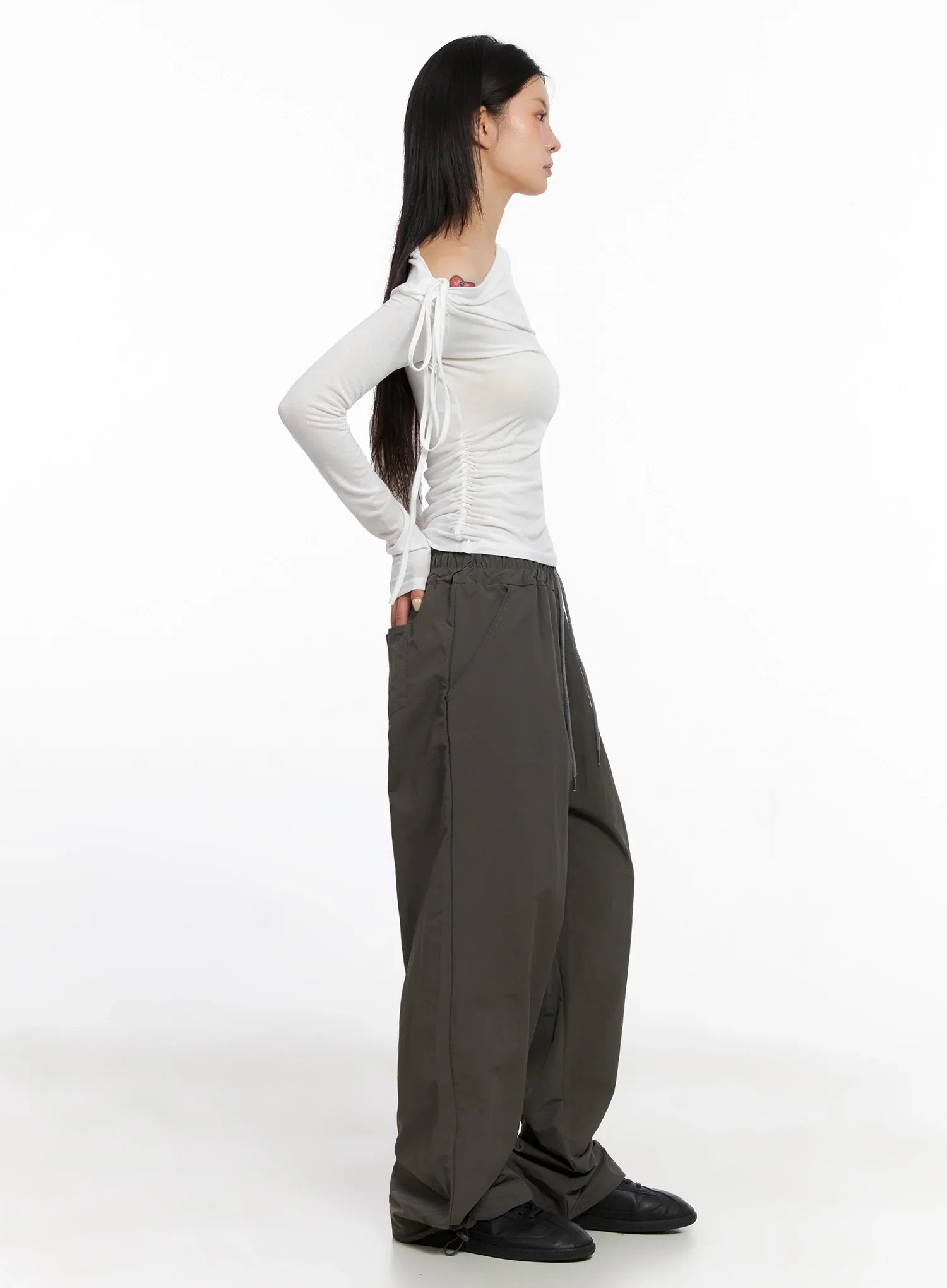 Asymmetric Cut-Out Long Sleeve Top IS515 - Image 8
