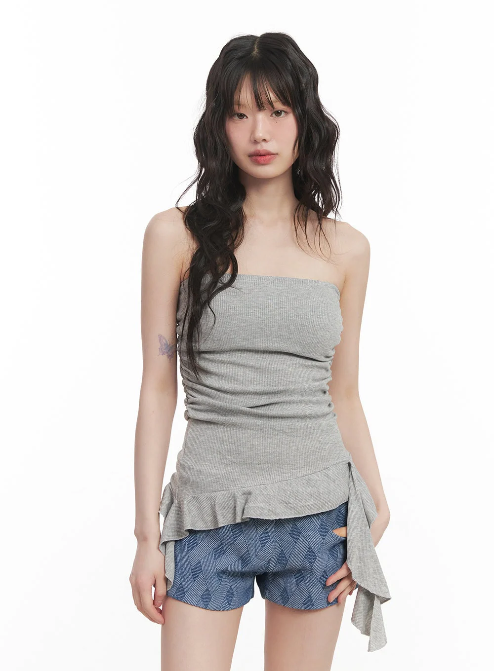 Asymmetric Frill Tube Top CM520 - Image 15
