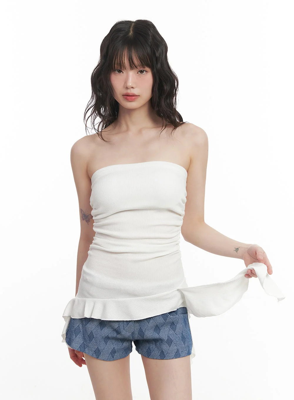 Asymmetric Frill Tube Top CM520 - Image 6