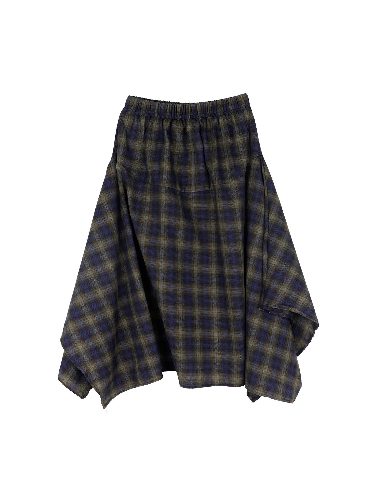 Asymmetric Plaid Midi Skirt CF506 - Image 12