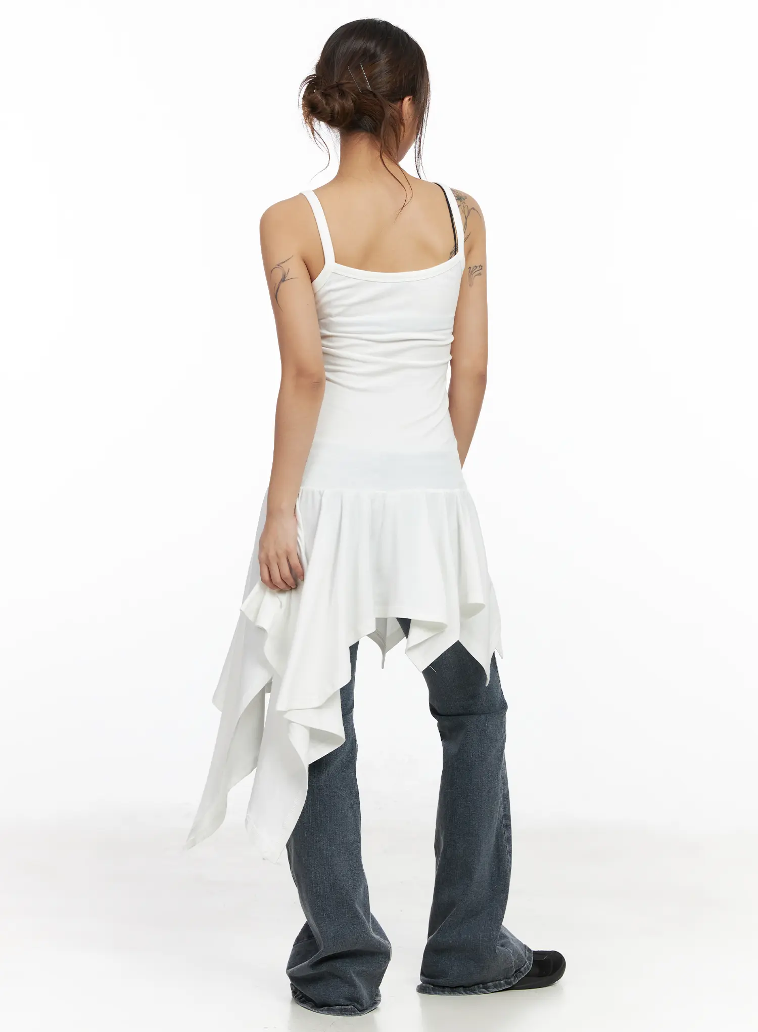 Asymmetric Ruffled Edge Sleeveless Mini Dress CF513 - Image 7