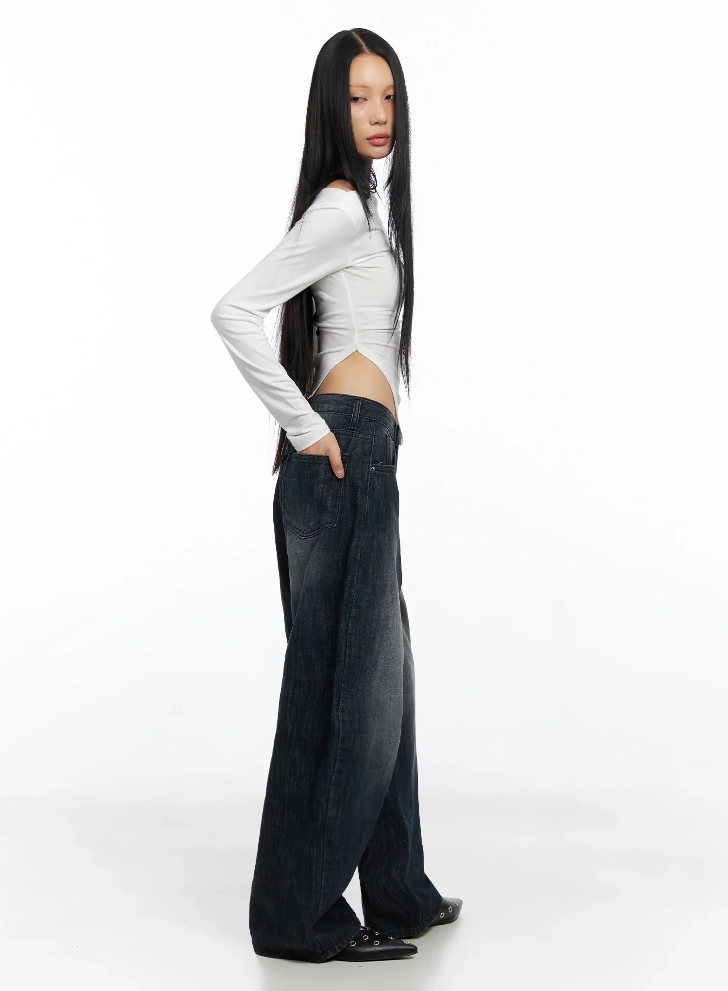 Asymmetric Side-Slit Off-Shoulder Top IO517 - Image 10