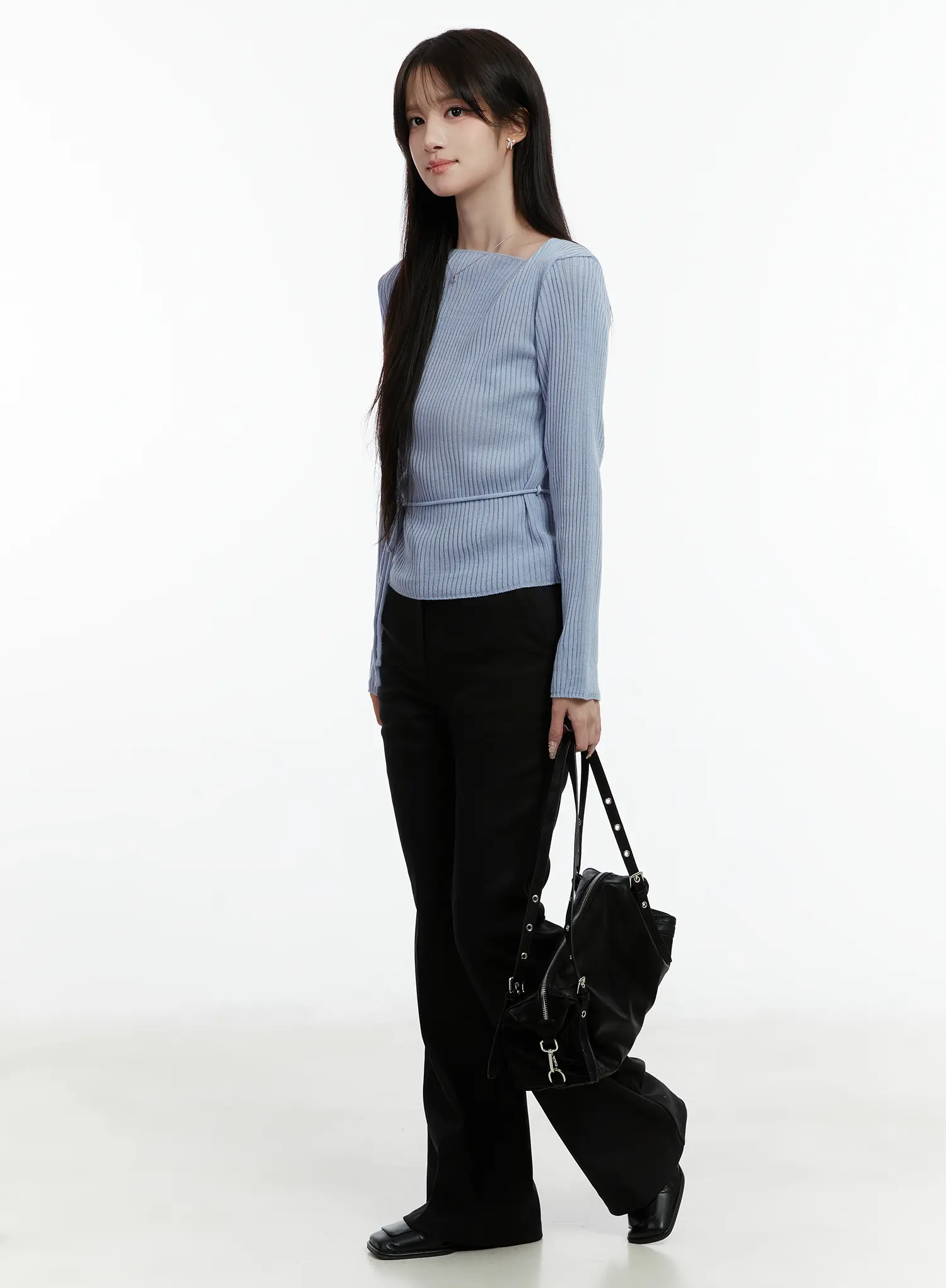Asymmetrical Boat Neck Knit Top CD523 - Image 6