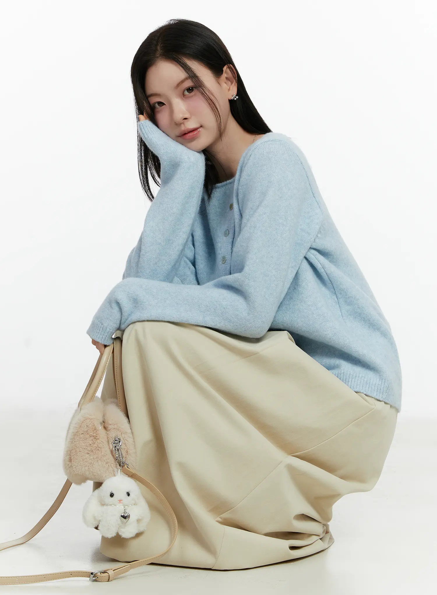 Asymmetrical Button Long Cardigan F502