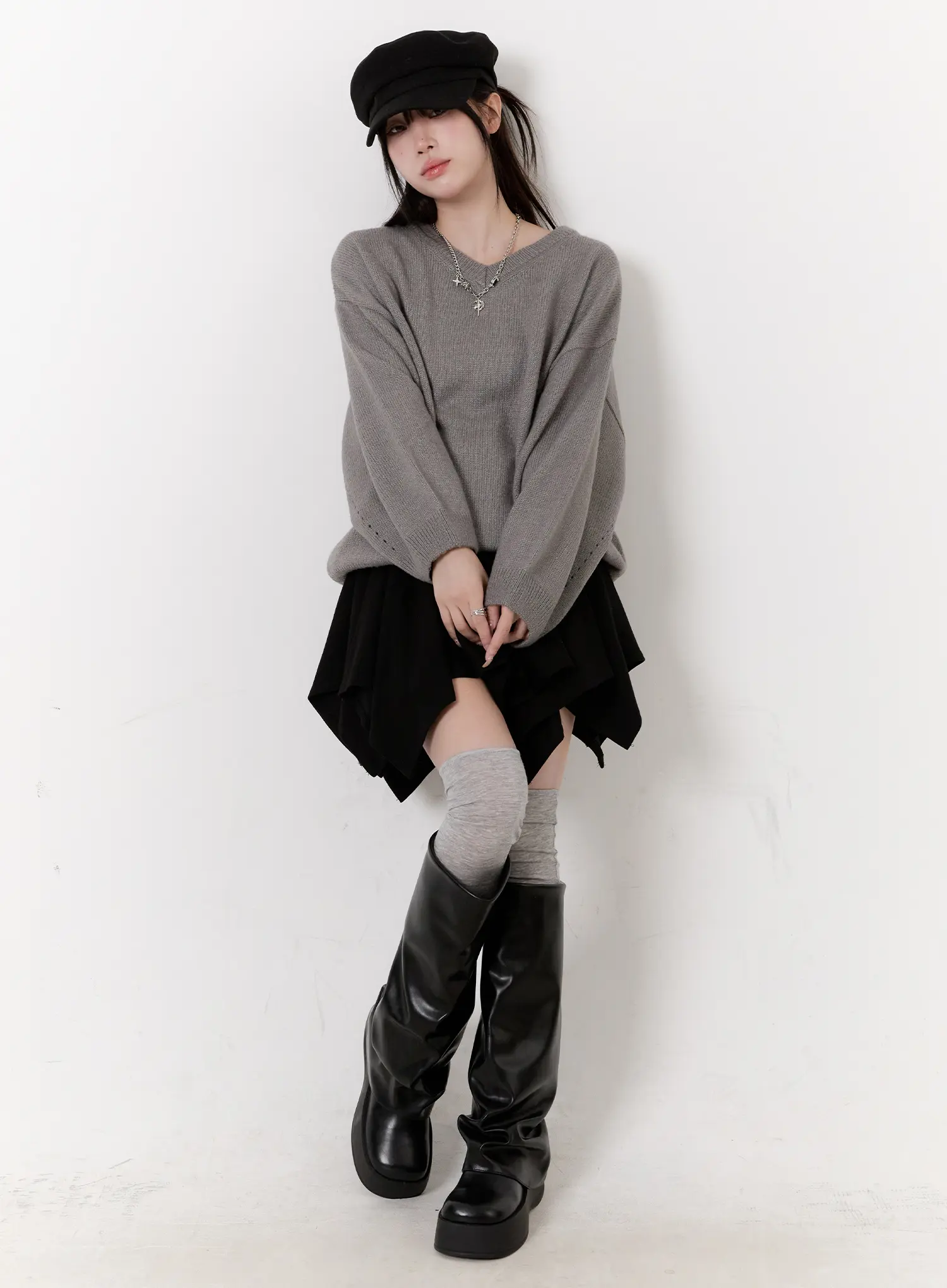 Asymmetrical Layered Mini Shirt CO501 - Image 2