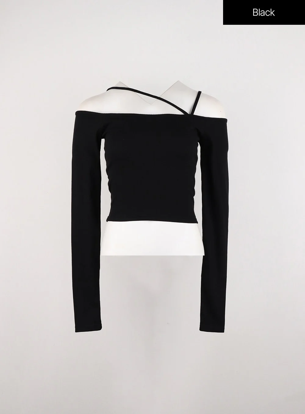 Asymmetrical Neck Off Shoulder Crop Tee IN327 - Image 11