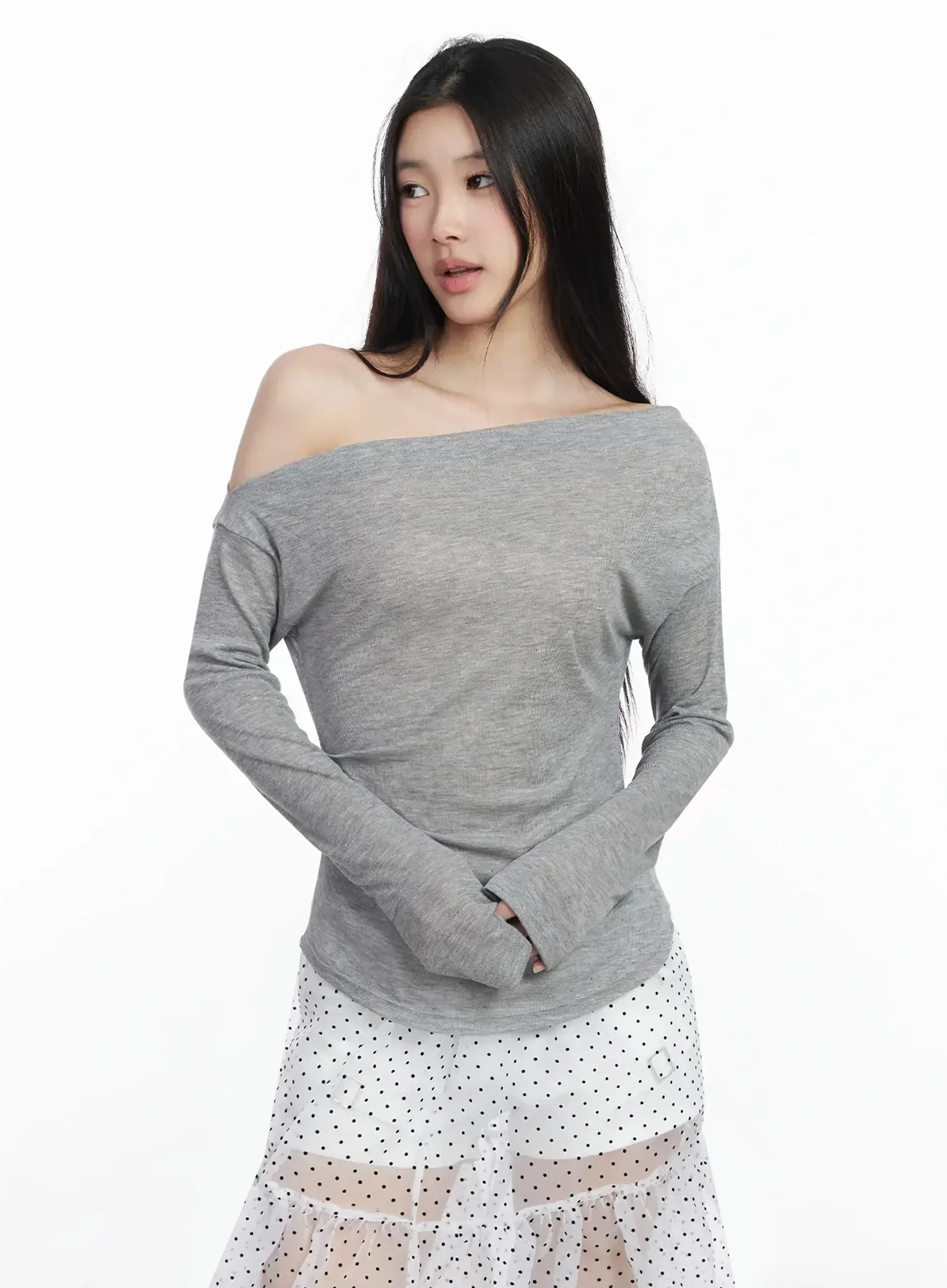 Asymmetrical Off-Shoulder Top IM504 - Image 2